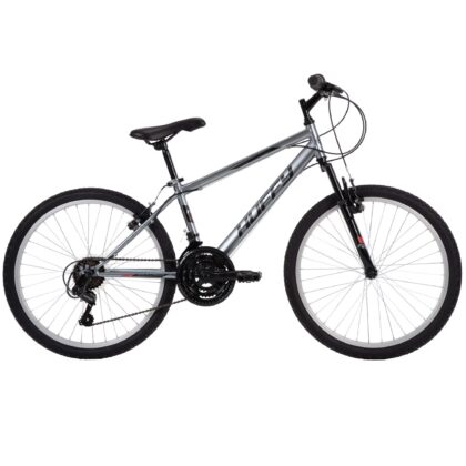 Huffy 24” Rock Creek Mountain Bike, Fits Riders 58” - 70”, Gray, Youth, Boy’s