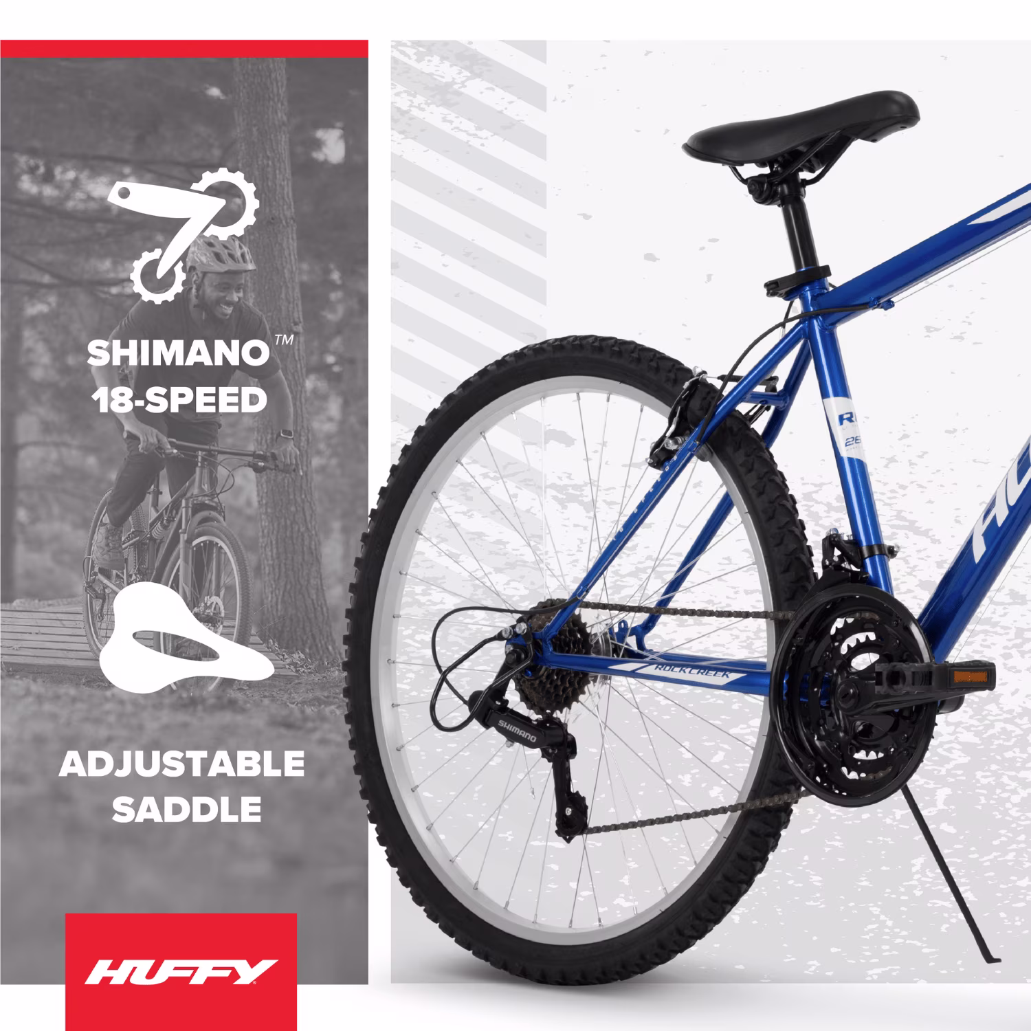 Huffy 26” Rock Creek Mountain Bike, Fits Riders 60”+, Blue, Adult, Men’s - Image 5