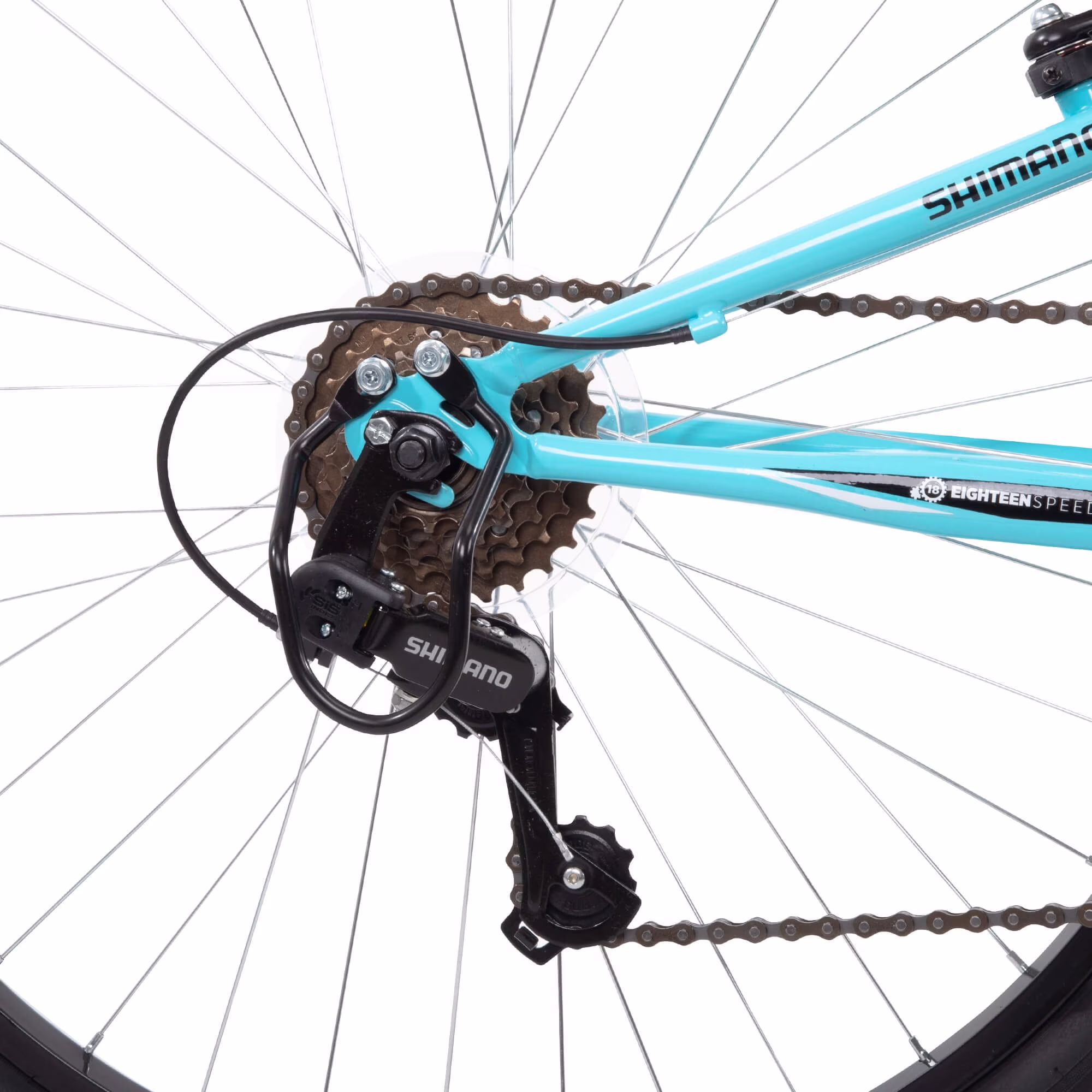 Huffy 26" Trail Runner Mountain Bike, Fits Riders 60”+, Black/Teal, Adult, Women's - Image 2