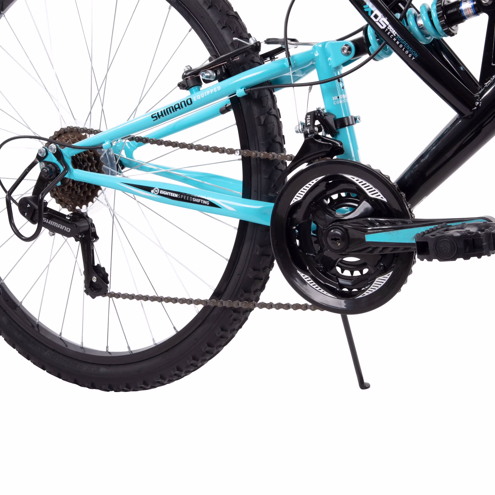 Huffy 26" Trail Runner Mountain Bike, Fits Riders 60”+, Black/Teal, Adult, Women's - Image 4