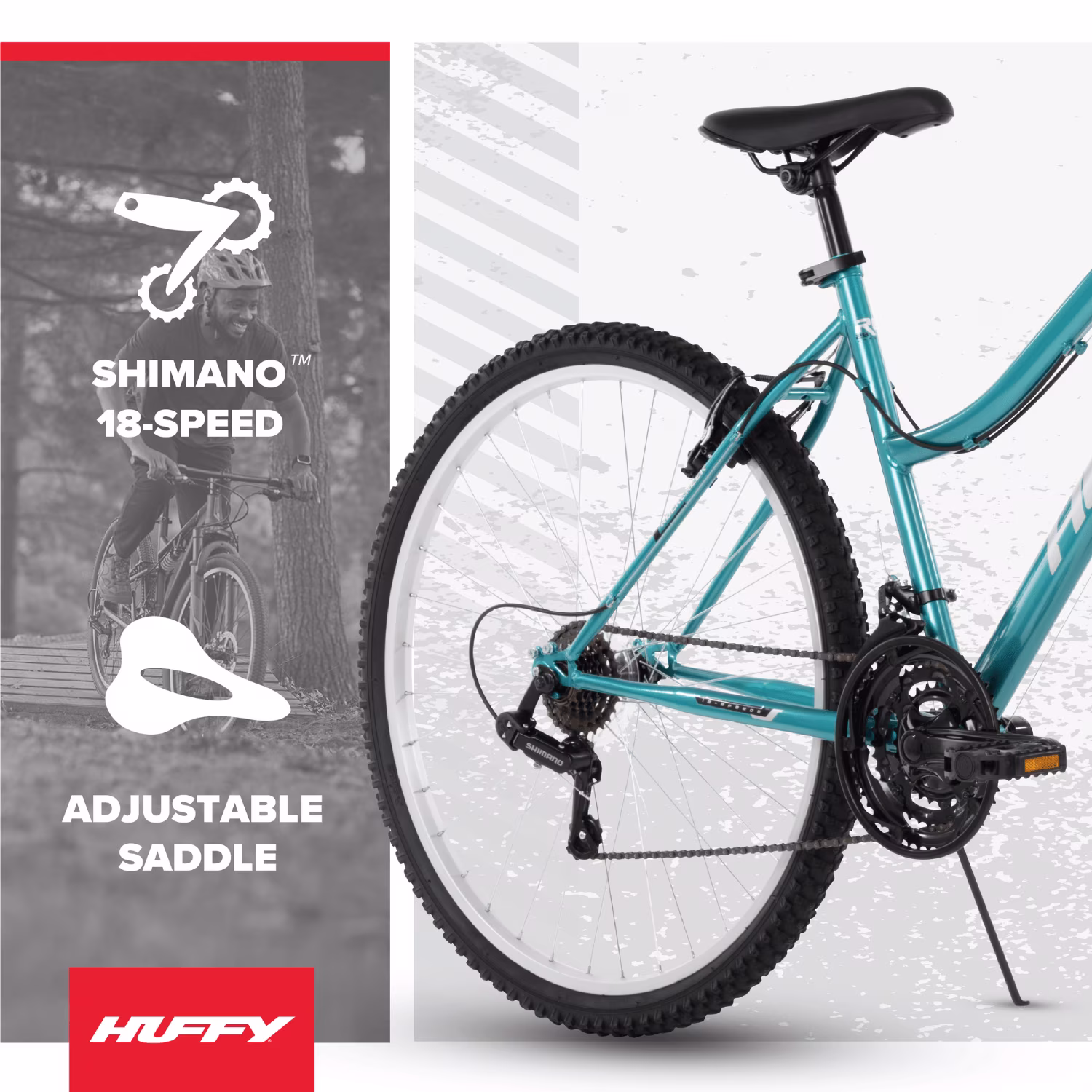 Huffy 29" Rock Creek Mountain Bike, Fits Riders 60"+, Teal, Adult, Women's - Image 3