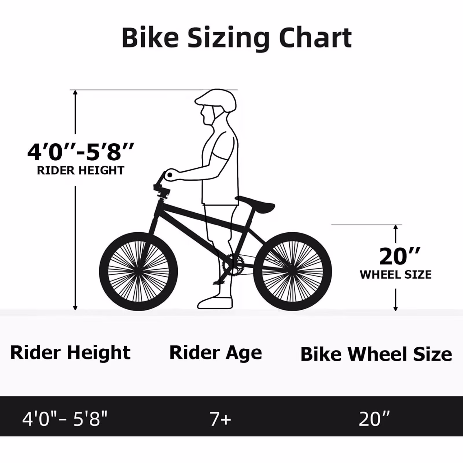 Hykolity 20 inch BMX Bike Freestyle Cycling Trick Bicycle with 4 Pegs for Teenage Adults Men Women Beginners Street Stunt Bike V-Brake Black - Image 3