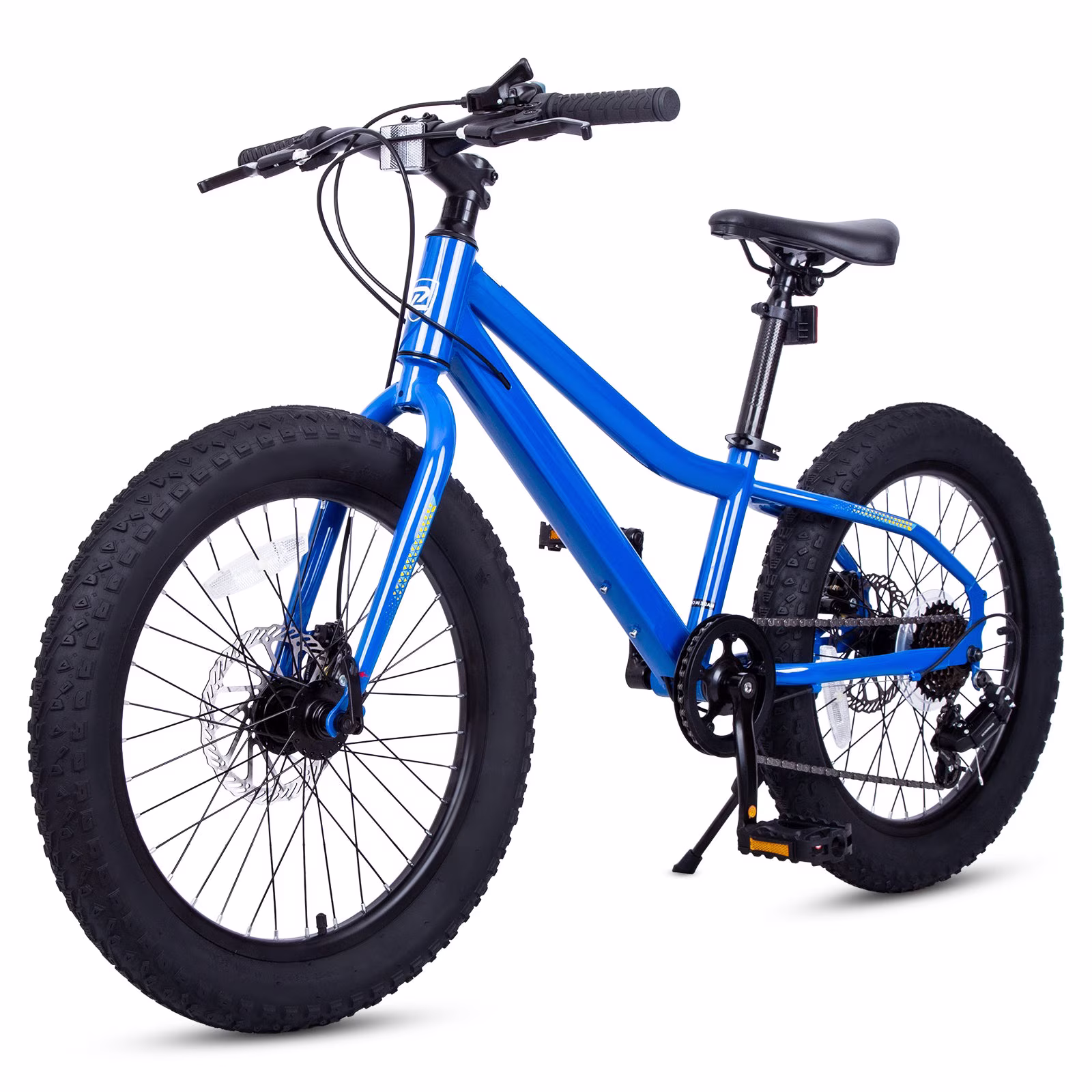 hykolity 20 Inch Fat Tire Kids Mountain Bike Boys Girls Youth Bicycle for 6-12 years old Children Bikes Dual Disc Brakes Adjustable Seat 7 Speeds Drivetrain, Blue