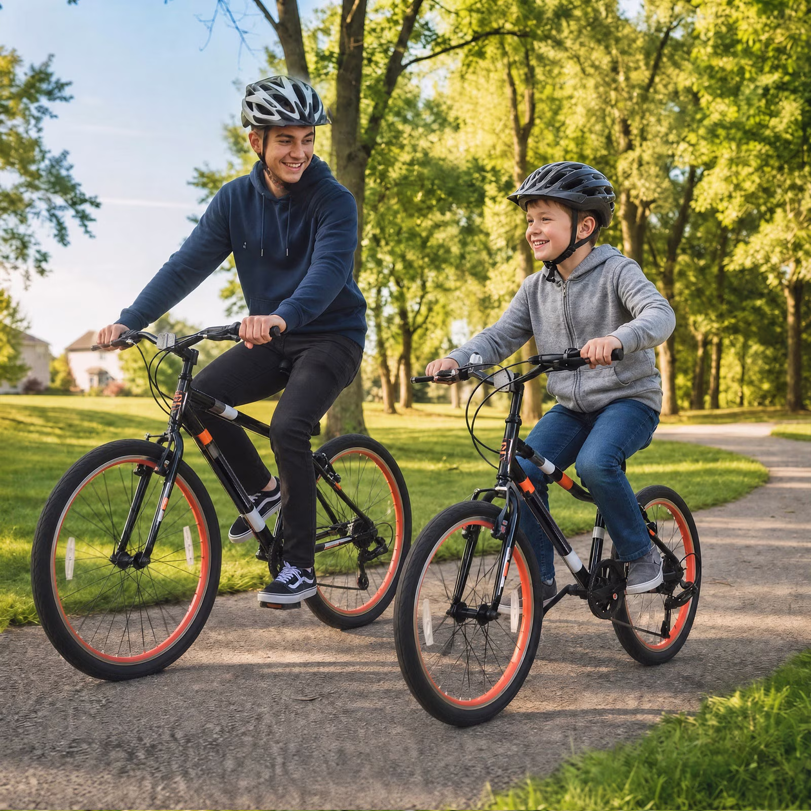 Hykolity 20 Inch Kids Mountain Bike Boys Girls 7 Speeds Youth Bicycle For Ages 8-13 Children MTB All-Terrain Tires Front And Rear V-Brakes Drivetrain, Black Red - Image 4