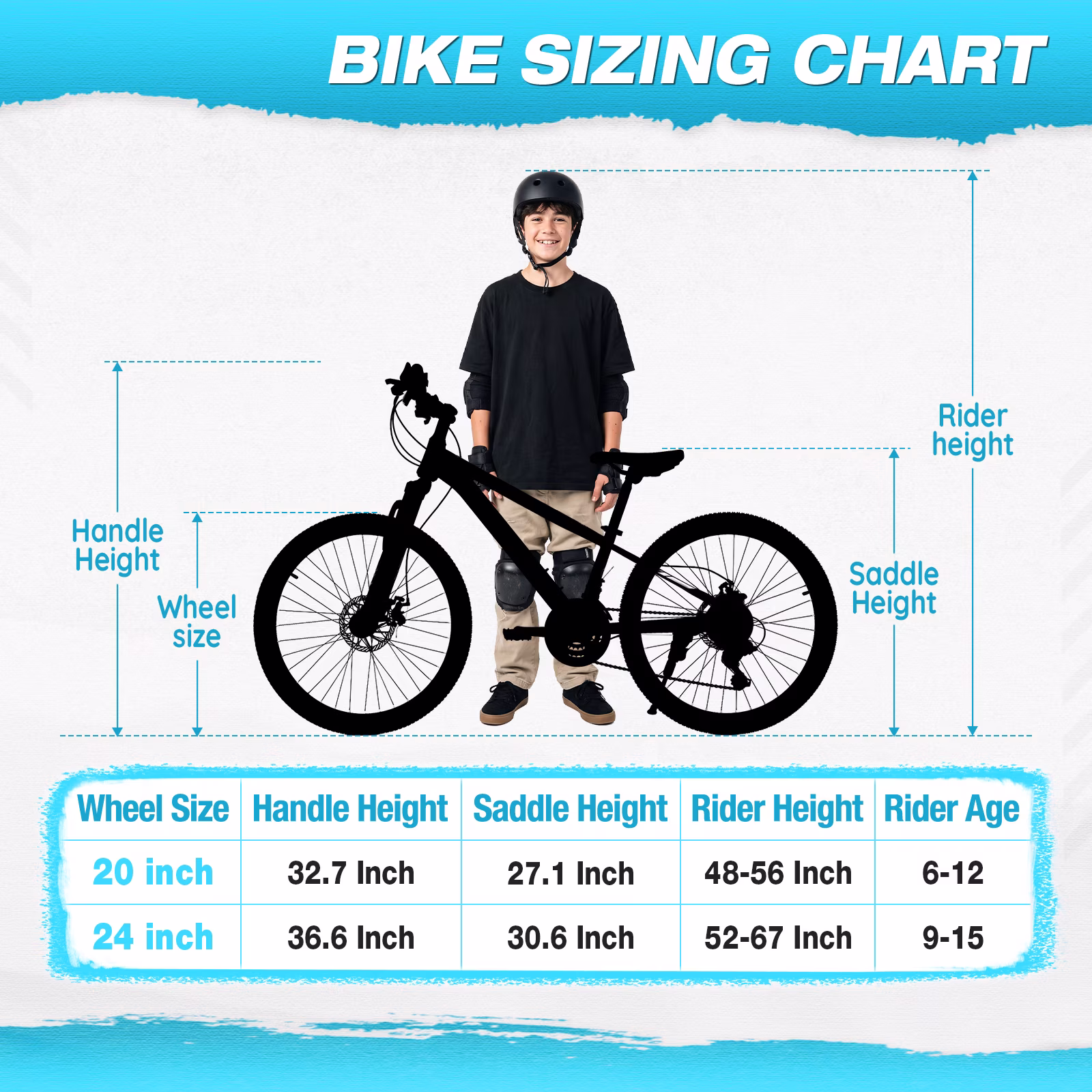 Hykolity 24 Inch Kids Mountain Bike, 21-Speed Children Teen Age 9-15 MTB Bicycle, Dual Disc Brakes, High Carbon Steel Frame Outdoor Cycling, Sky Blue - Image 5
