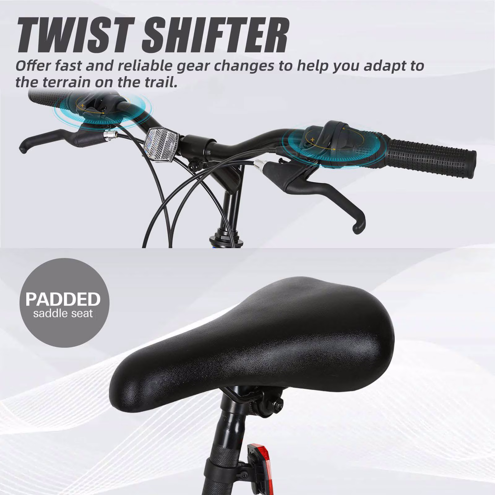 Hykolity 27.5 inch Mountain Bike MTB Outdoor Bicycle Cycling 18 Speed Trail Sport Off-Road Bikes Full Suspension for Adult Men Unisex White - Image 4