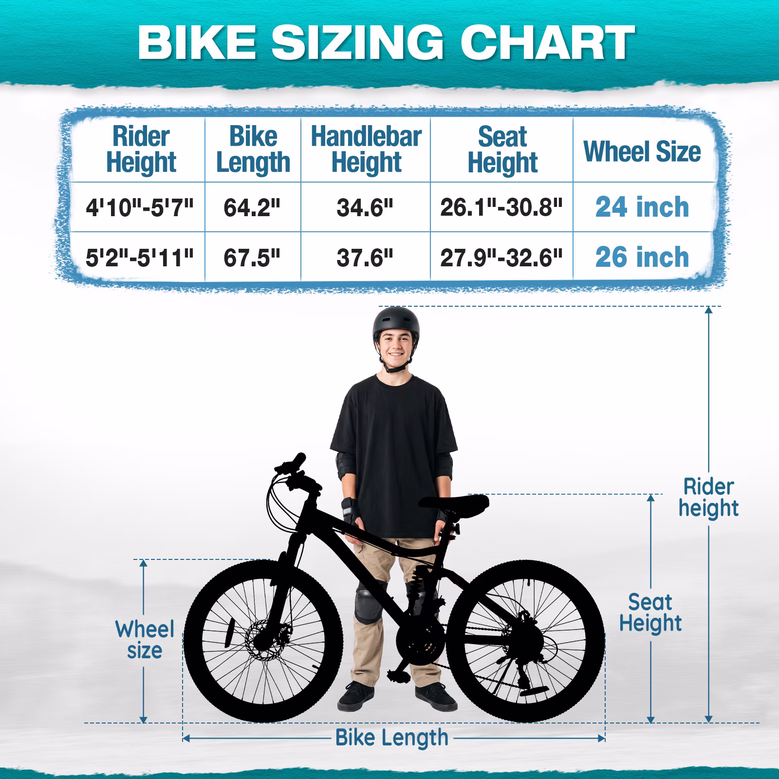 Hykolity Mountain Bike 26 Inch, 21 Speed MTB for Adult Men Women, Full Suspension, Aluminum Frame, Dual Disc Brakes Outdoor Cycling Bicycle, Teal Blue - Image 2