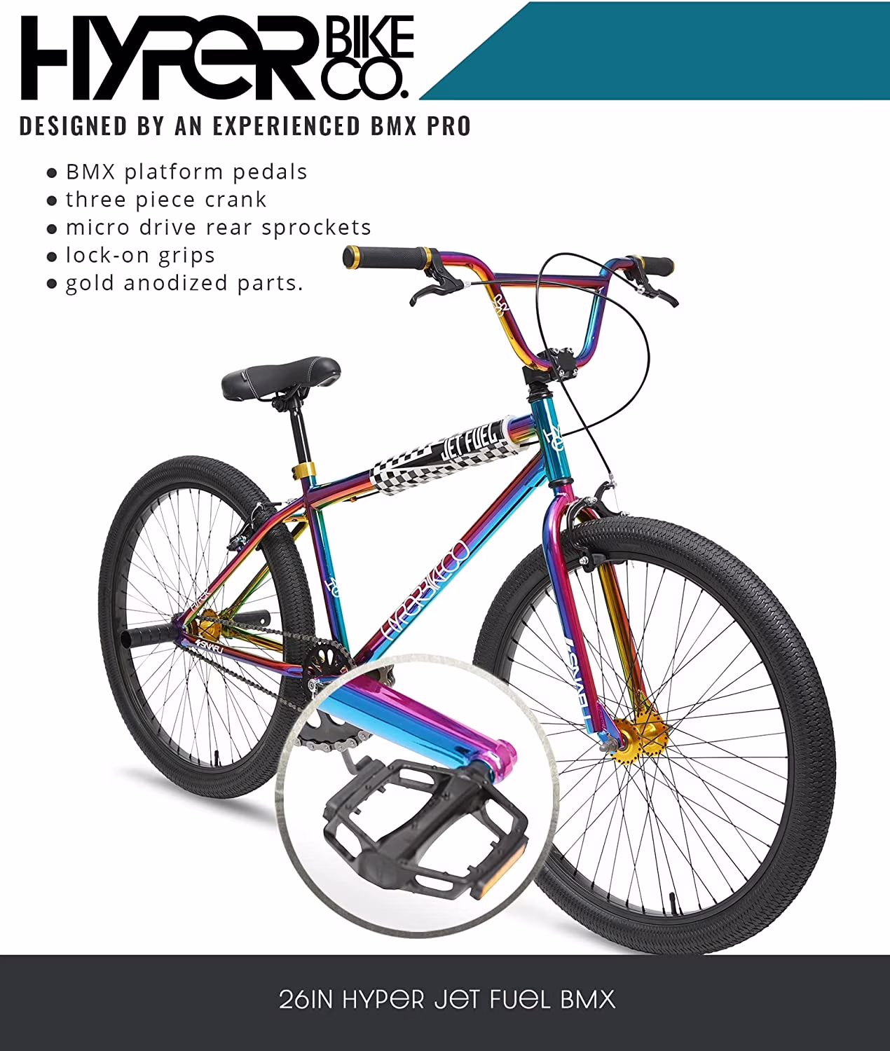 Hyper Bicycles 26" Jet Fuel BMX Bike, Adult Ages 14+, Jet Fuel - Image 4