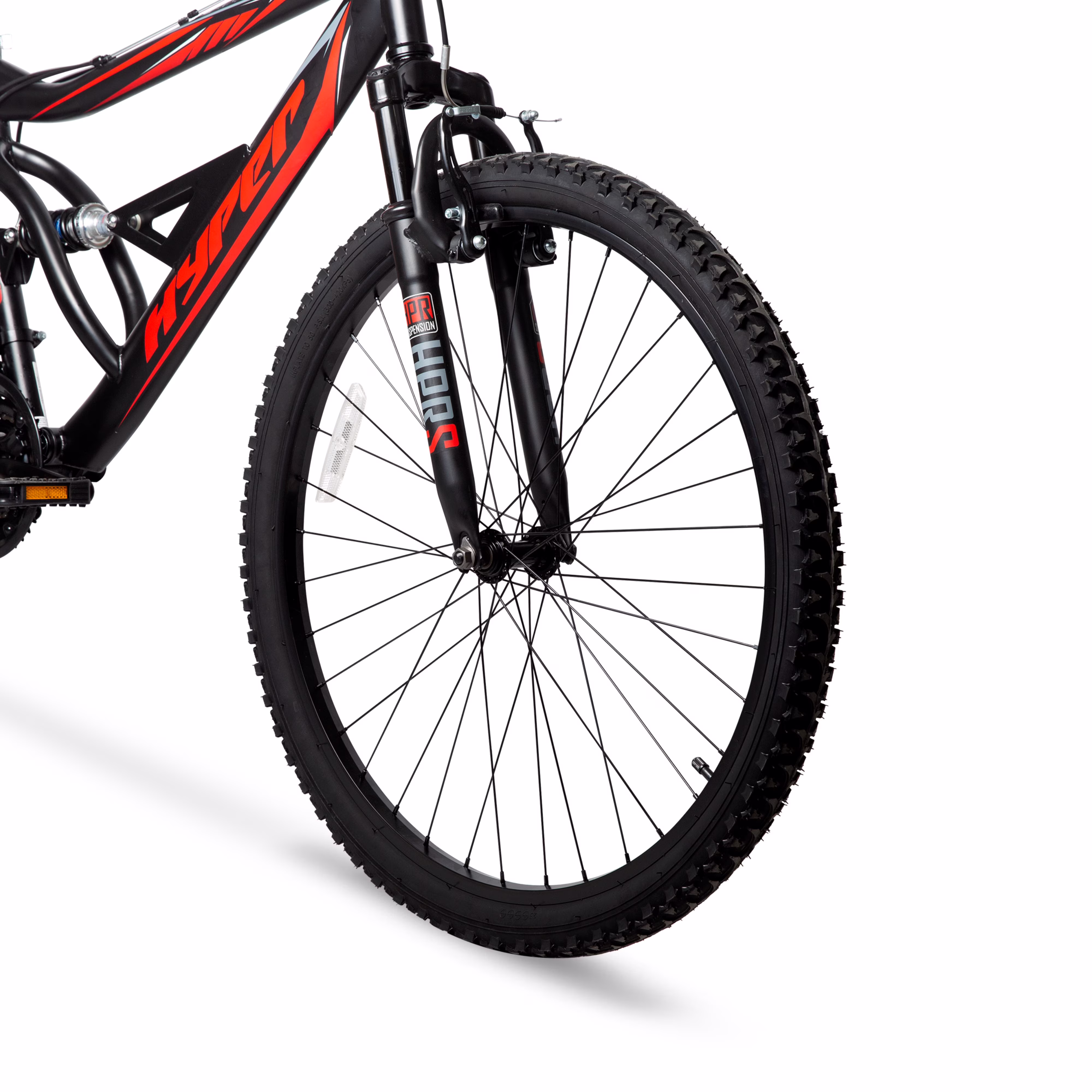 Hyper Bicycles 26" Shocker Mountain Bike, Adult Ages 14+, Black/Red - Image 5