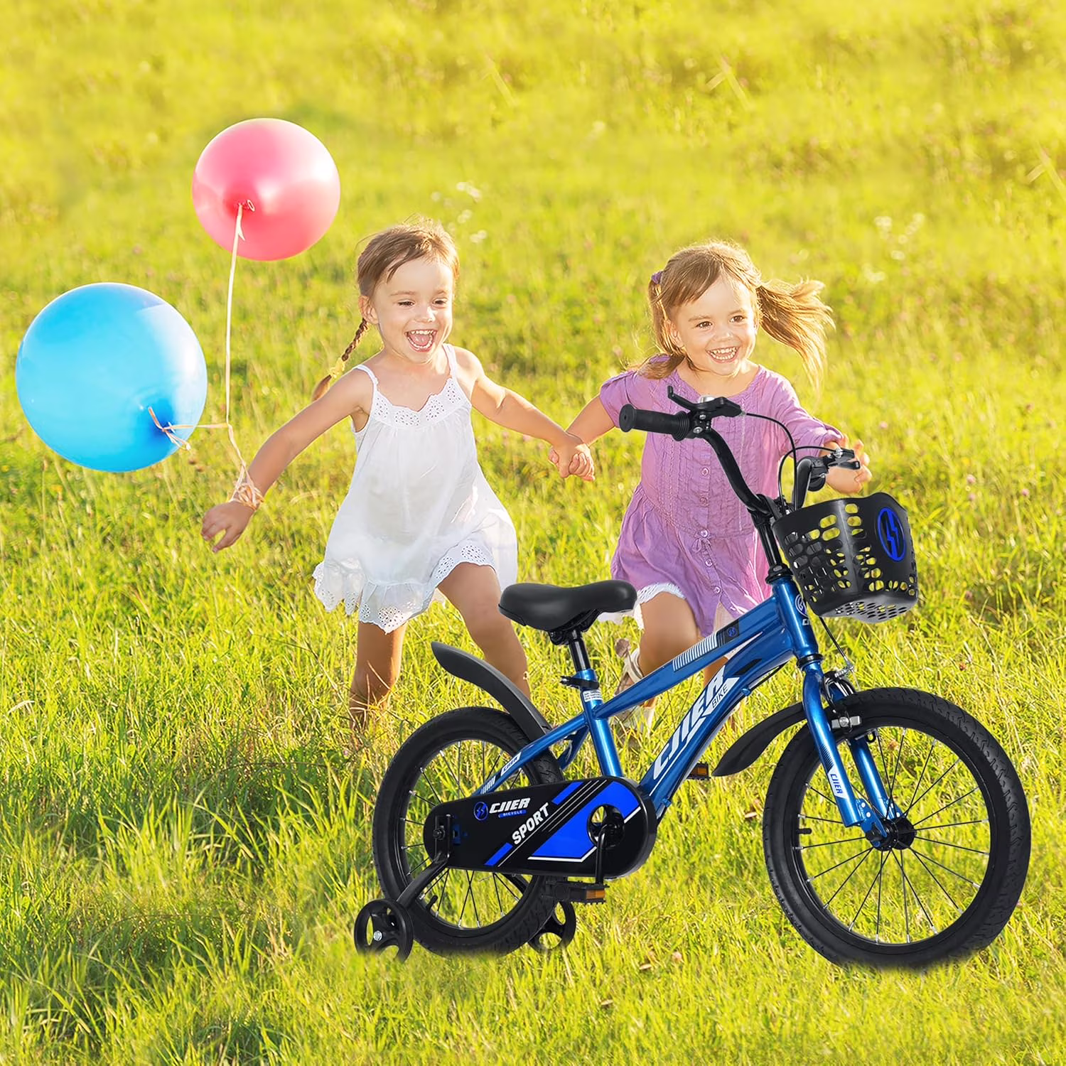 ICEELF 14 inch Kids Bike, Carbon Steel Frame, Dual Brakes, Adjustable Seat,Training Wheels for Boys Girls Ages 3 - Image 4