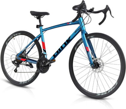 ICEELF 700C Road Bike, 21-Speed Shimano Drivetrain, Lightweight Aluminum Frame, City Commuter Sport Bike for Men and Women