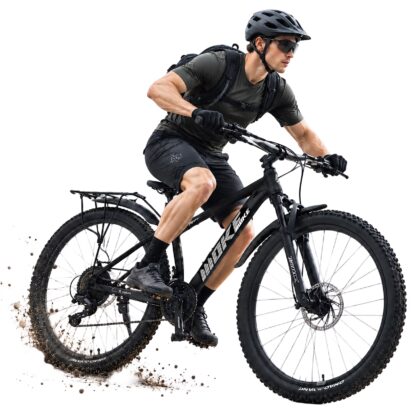 ICEELF Dual Disc Brakes Kids Mountain Bike, 24 26 Inch 21-Speed for Boys & Girls with Rear Rack, Suspension Fork, Internal Cable, Multiple Colors