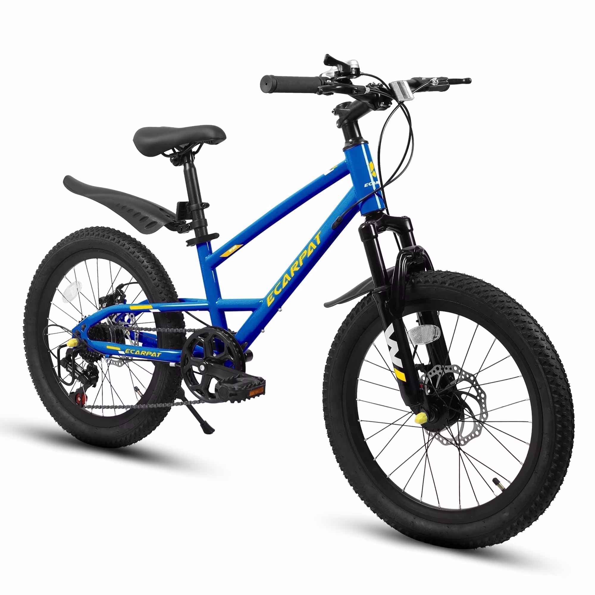 imerelez Kids Bike 20 Inch for Boys Girls Ages 5-10, 7-Speed Gear Shift with Disc Brakes & Front Suspension, 85% Pre-Assembled Steel Frame Bicycle, Blue