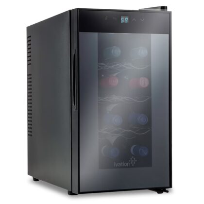 Ivation 8 Bottle Thermoelectric Wine Cooler/Fridge - Vertical - Black