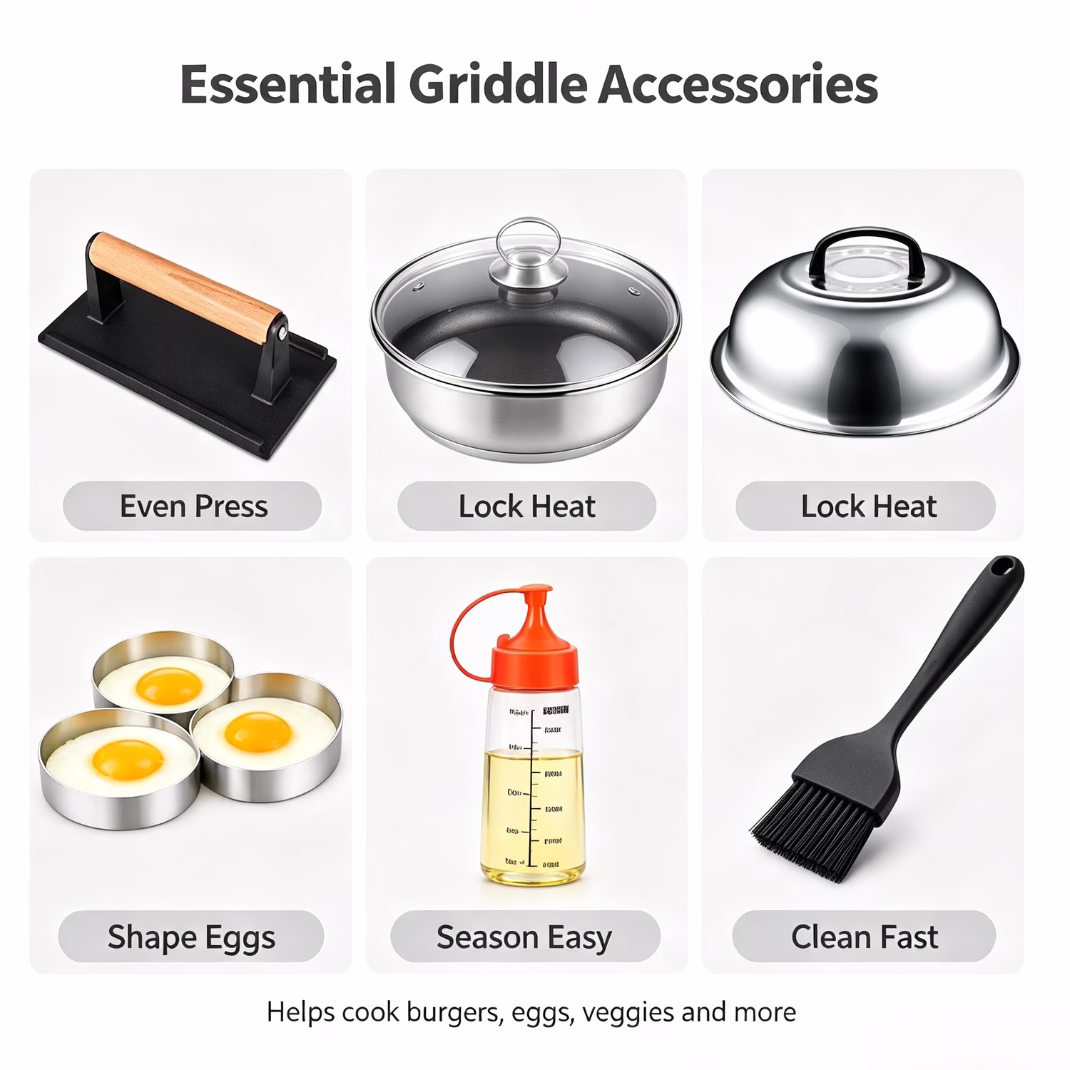 KAIFENG 18 Pcs Stainless Steel Griddle Accessories Kit Flat Top Grill Tool Set Compatible with Portable Storage Carry Bag - Image 5