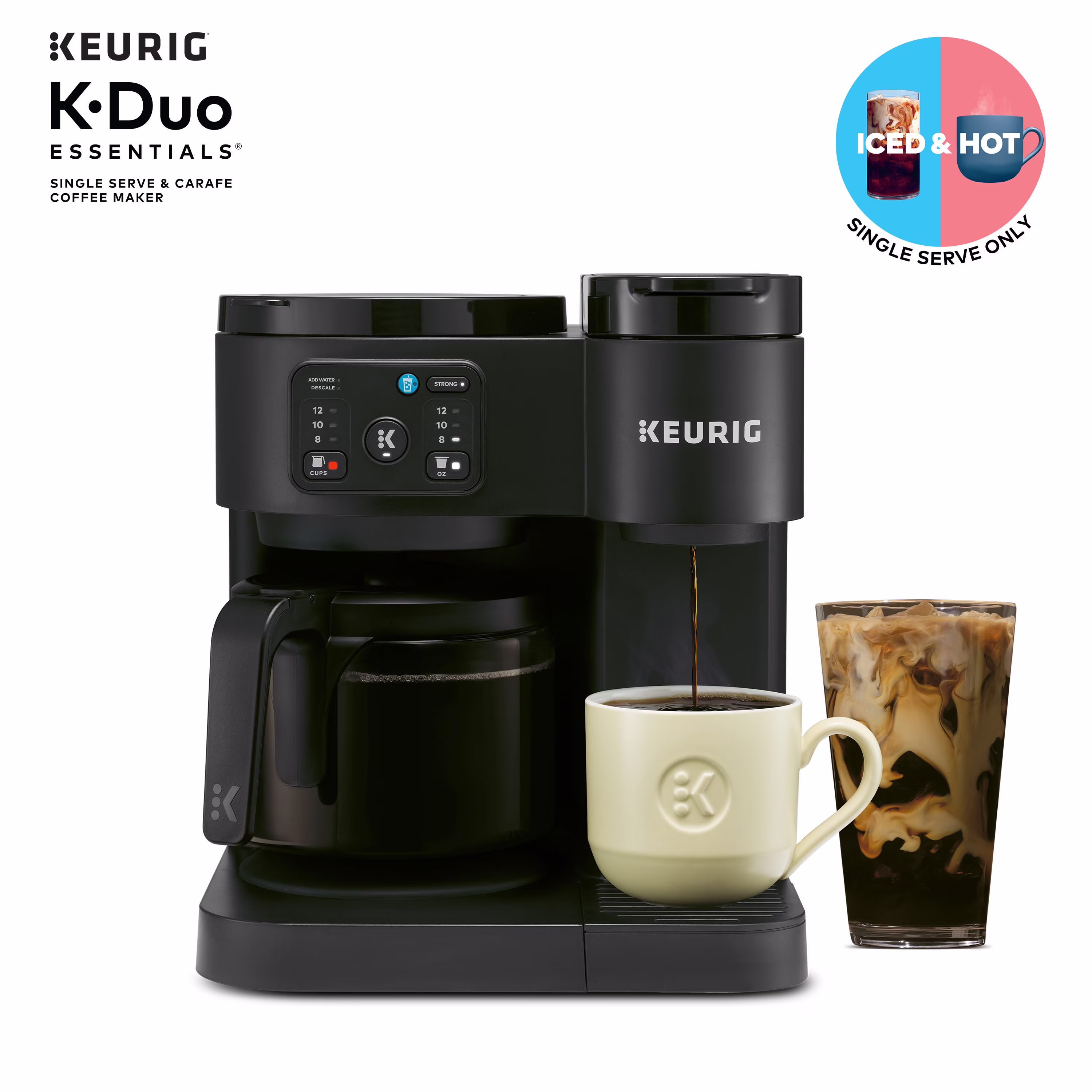 Keurig K-Duo Essentials Hot & Iced Single Serve K-Cup Pod & Carafe Coffee Maker, Gen 2 - Image 4