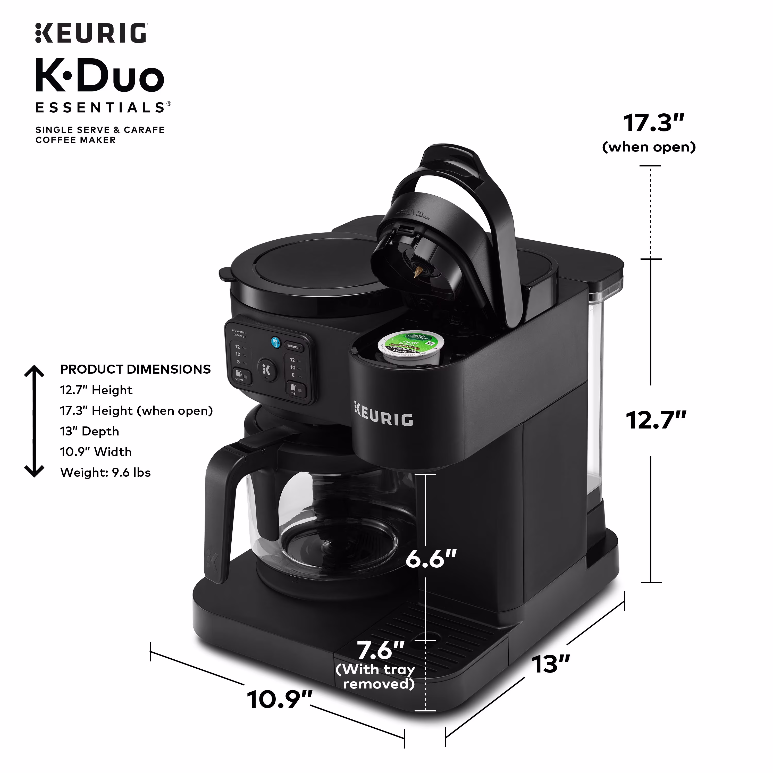 Keurig K-Duo Essentials Hot & Iced Single Serve K-Cup Pod & Carafe Coffee Maker, Gen 2 - Image 5