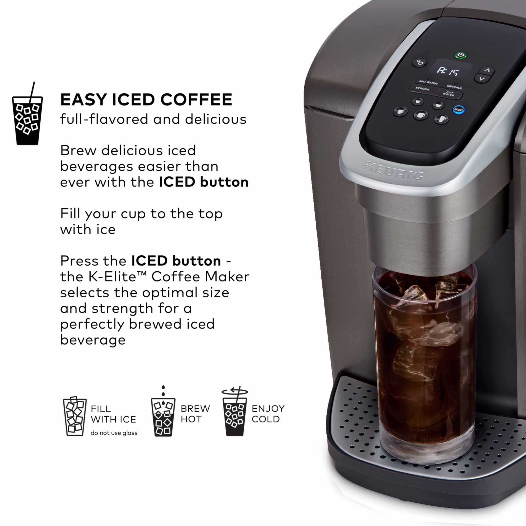 Keurig K-Elite Single-Serve K-Cup Pod Coffee Maker, Brushed Slate - Image 5