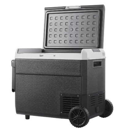 KFFKFF 12 Volt Car Refrigerator with Wheels, 63.4QT/60L Portable Fridge,Car Freezer Compressor Cooler -4℉~68℉,Freezer Fridge Cooler for RV,Camping