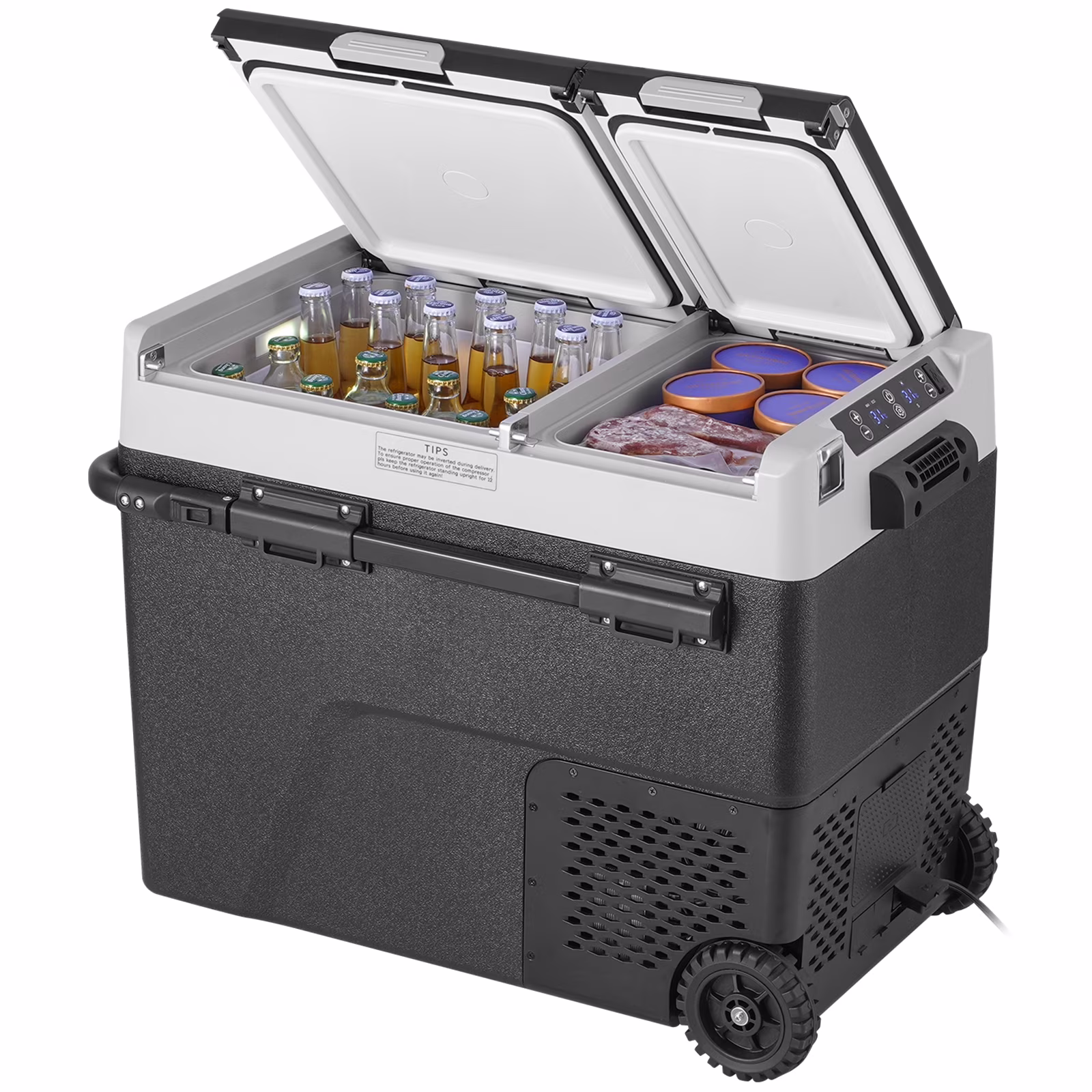 KFFKFF 12 Volt Car Refrigerators 58L / 61.5 QT RV Refrigerator, Freezer Fridge Cooler DC & AC, for Home, Travel, Camping, RV and Outdoor