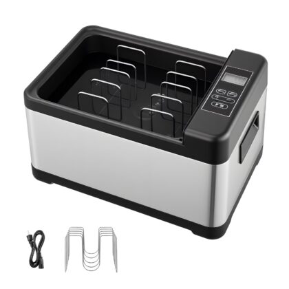 KFFKFF 800W Sous Vide Cooker with LED Display, Precision Temperature & Timer Control, Glass Lid, All-in-One Cooking Pot for Home Use