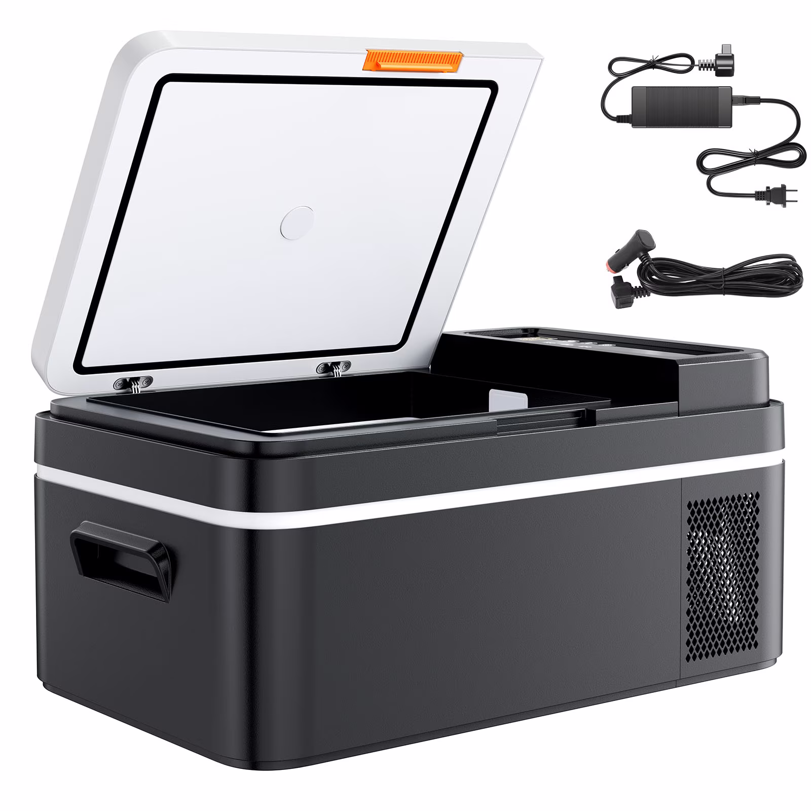 KFFKFF Portable Car Refrigerator, 21 QT Compressor Electric Cooler DC 12/24V AC100-240V, -4°F to 68°F with APP Control, Vehicle Freezer for RV, Campsite, Travel