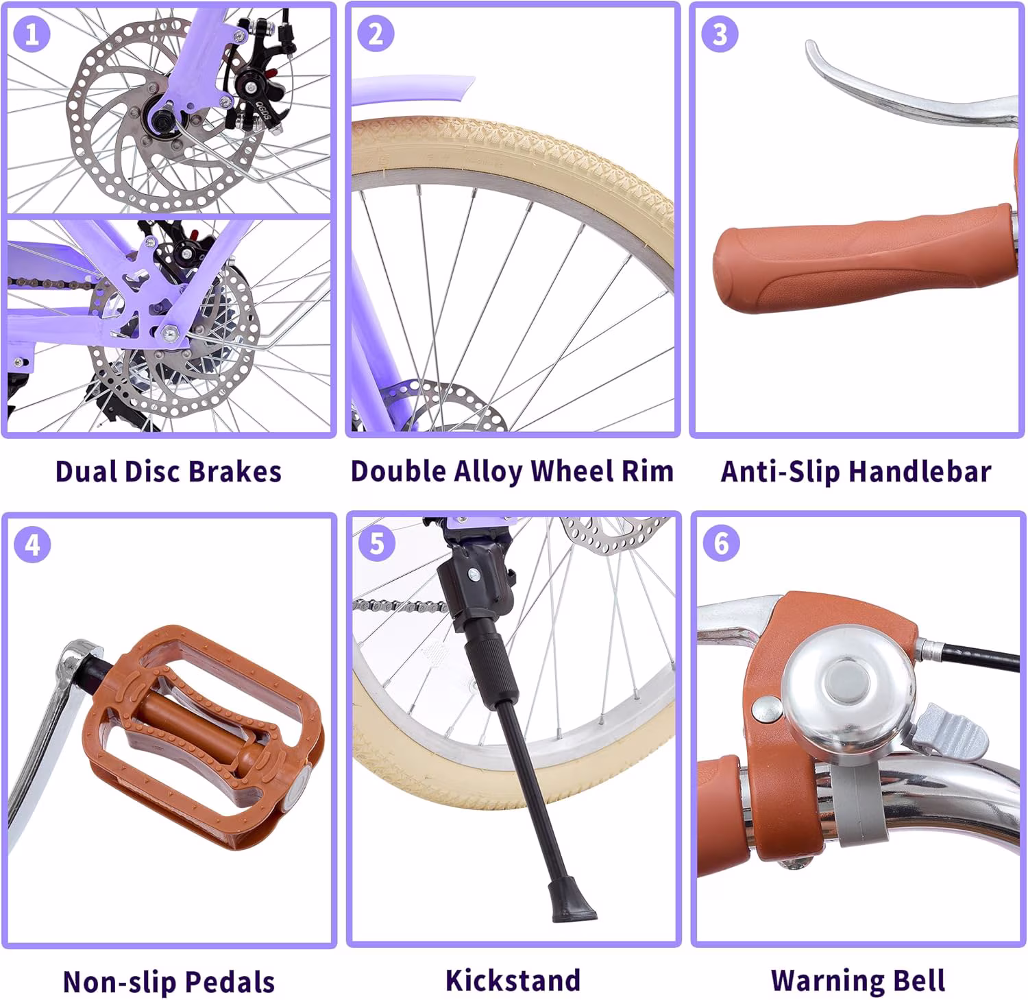 Kids Bike for Girls, Akaber 20 Inch Kids Bicycles for 6-15, 7-Speed Retro Cruiser with Rattan Basket, Lightweight Carbon Steel Frame, Dual Disc Brakes - Image 4