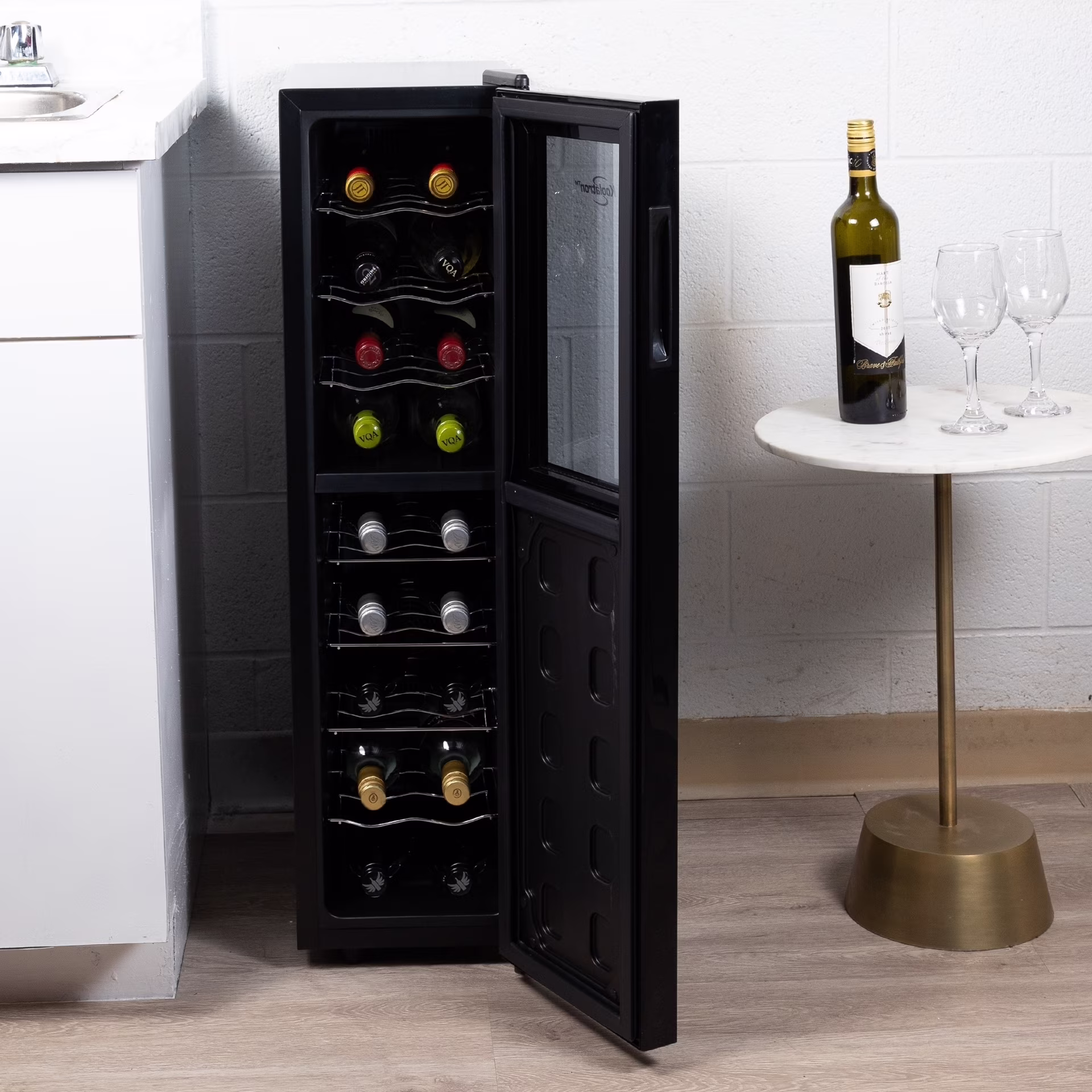 Koolatron 18 Bottle Slim Dual Zone Wine Cooler Freestanding Wine Fridge - Image 2
