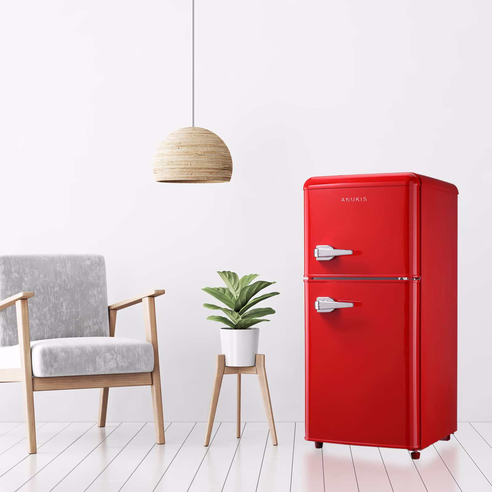 KRIB BLING 3.2 Cubic Feet Double Door Mini Fridge with Freezer, Mini Compact Refrigerator 2 Doors for Dorm, Office, Apartment, RV, Bedroom, Black - Image 4