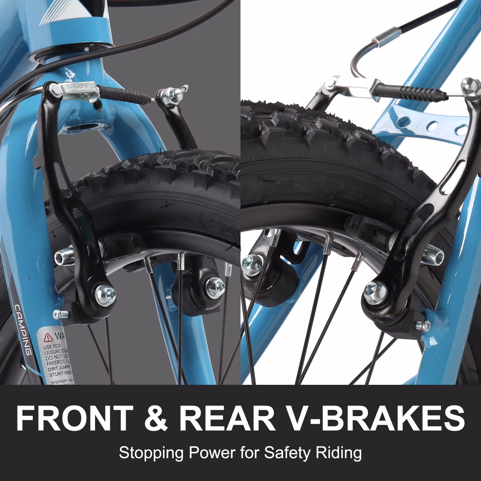 Ktaxon 20in Mountain Bike 7 Speed with Steel Frame, V Brake, Blue - Image 4