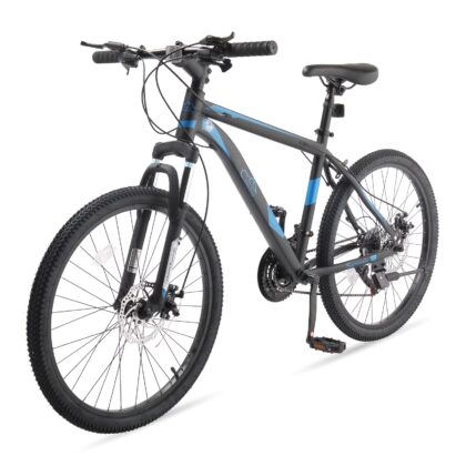 Ktaxon 24 inch Mountain Bike for Aldult, Dual Disc Brakes 21 Speeds Mountain Bike, Blue