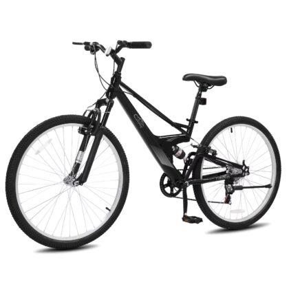 Ktaxon 26 inch 7 Speed Mountain Bike for Adult, Dual Shock Absorbers& V Brake, Black