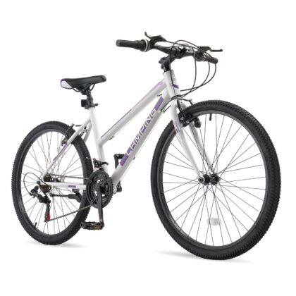 Ktaxon 26 inch Mountain Bike for Women, Dual V Brakes 21 Speeds Women Bike, Purple White