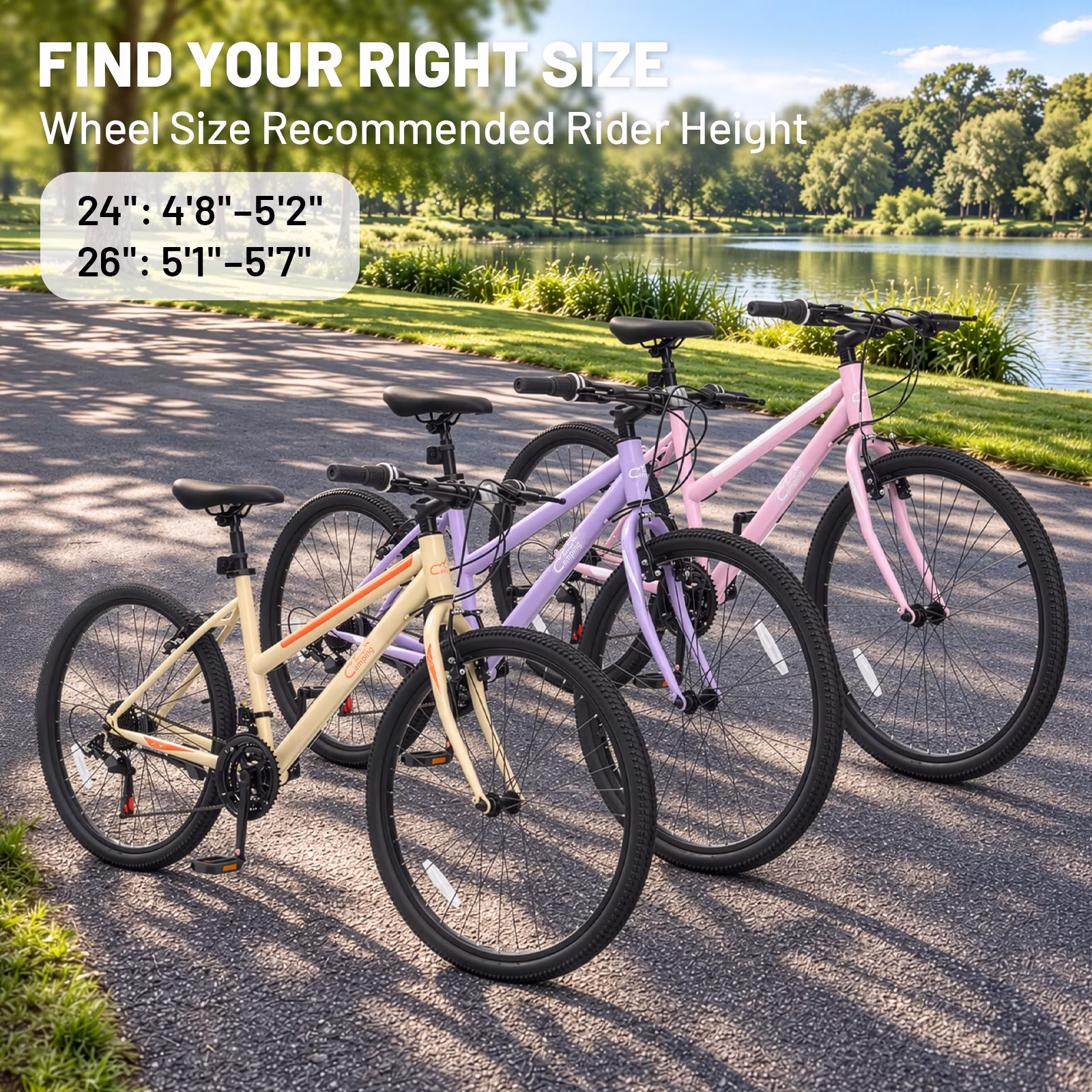 Ktaxon 26" Women's Mountain Bike, 21-Speed Adult MTB with Low-Step Frame, Dual V-Brakes, All-Terrain Tires, Pink - Image 4