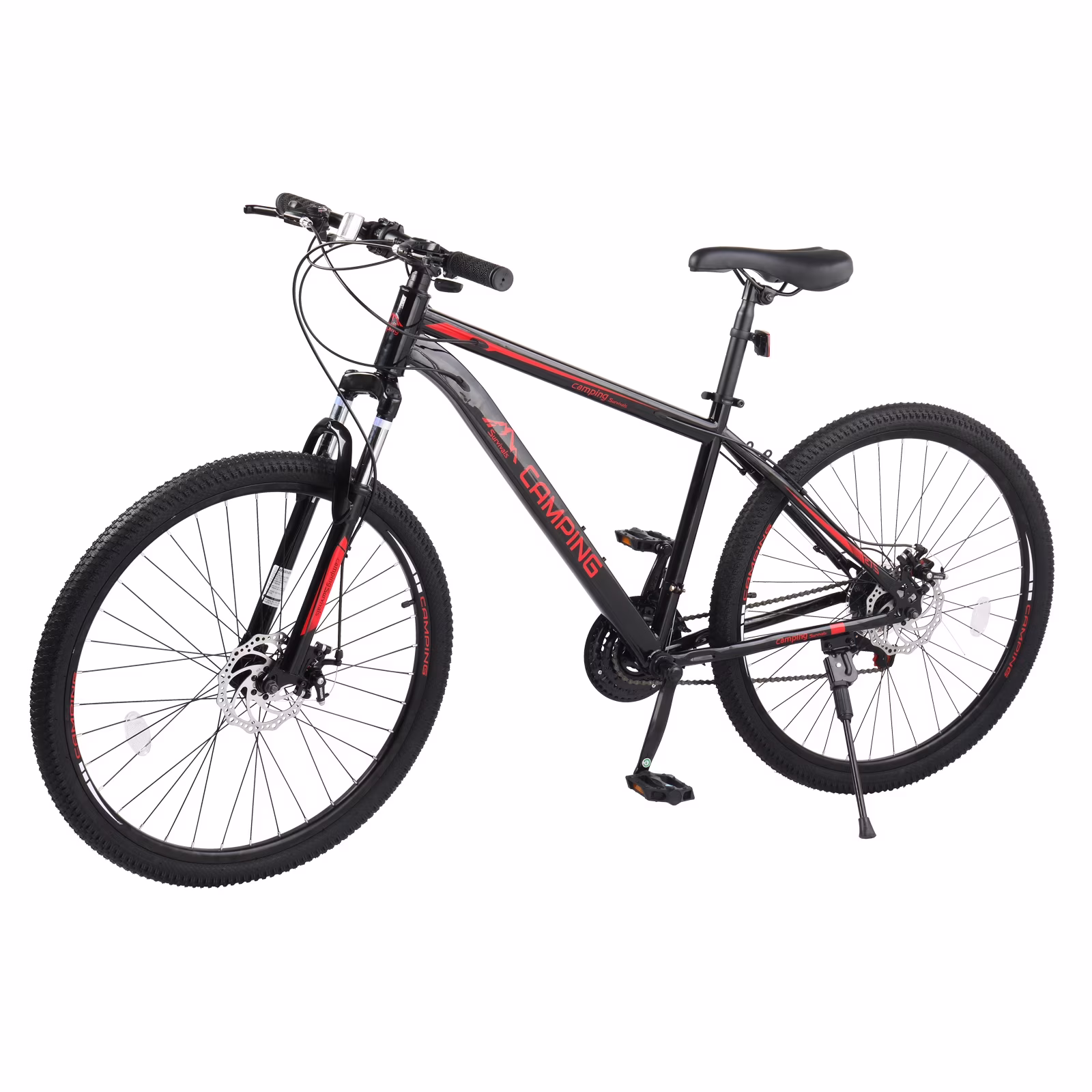Ktaxon 27.5" Mountain Bike 21 Speed for Men and Women, Black, Red