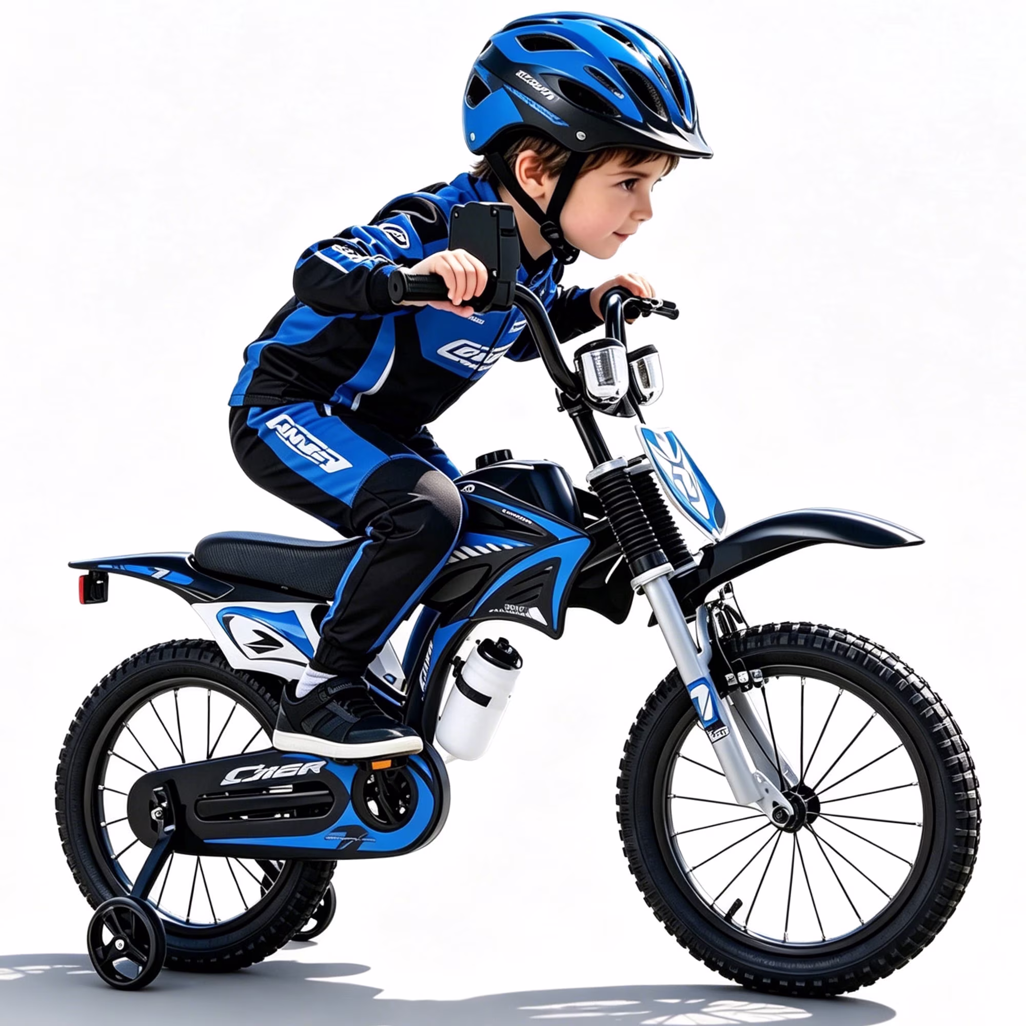 Linor 12inch Kids Bike for Boys Girls Ages 3-12, Training Wheels, Sound Maker, Number Plate, Dashboard, Bottle Holder