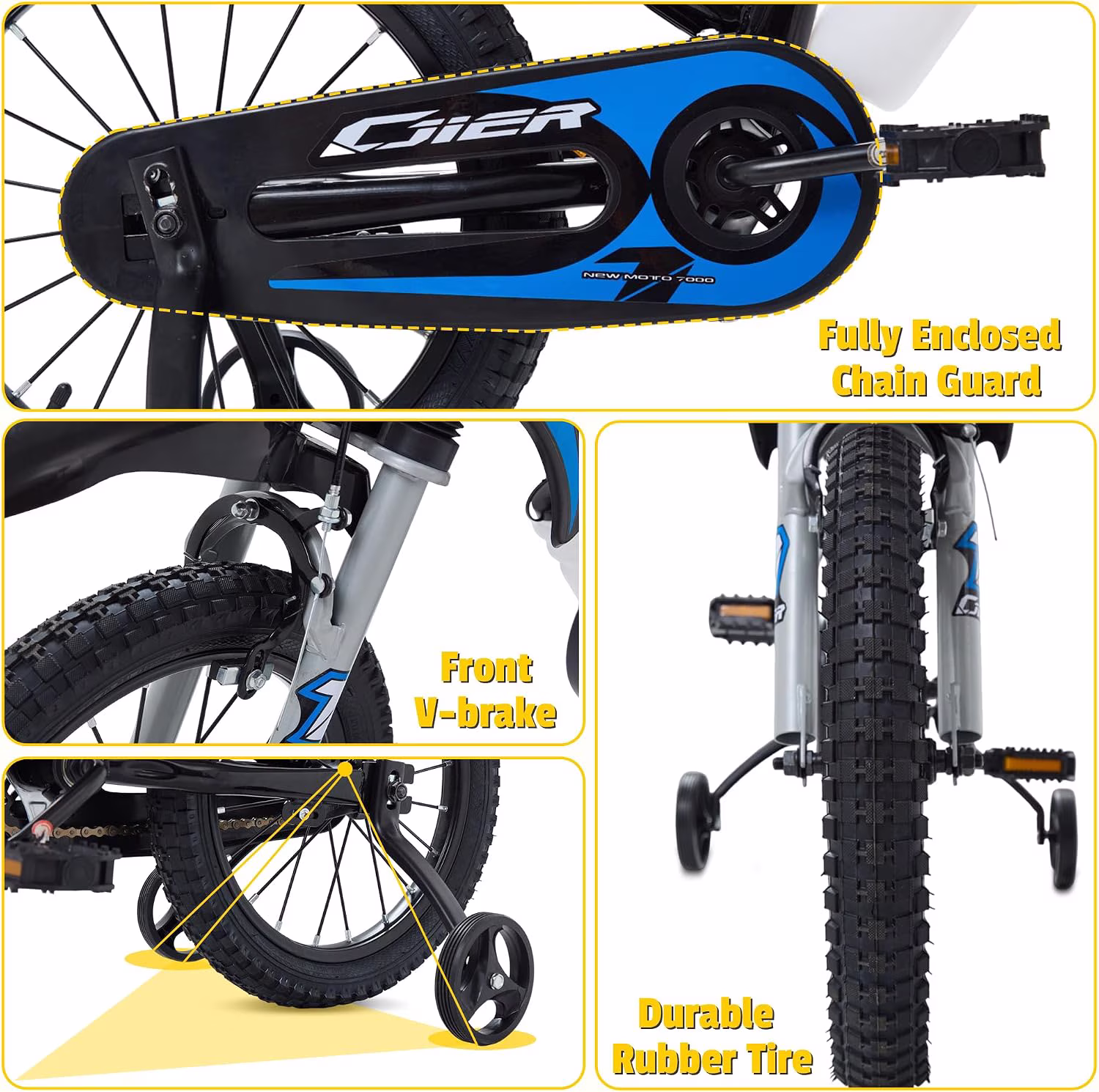 Linor 12inch Kids Bike for Boys Girls Ages 3-12, Training Wheels, Sound Maker, Number Plate, Dashboard, Bottle Holder - Image 5