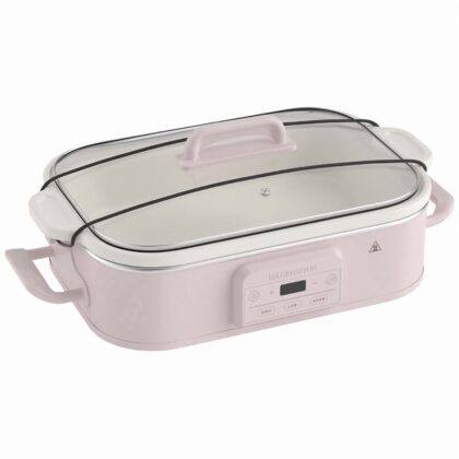 MAGNIFIQUE 4 Quart Pink Casserole Digital Slow Cooker, Premium Ceramic Bakeware for Oven
