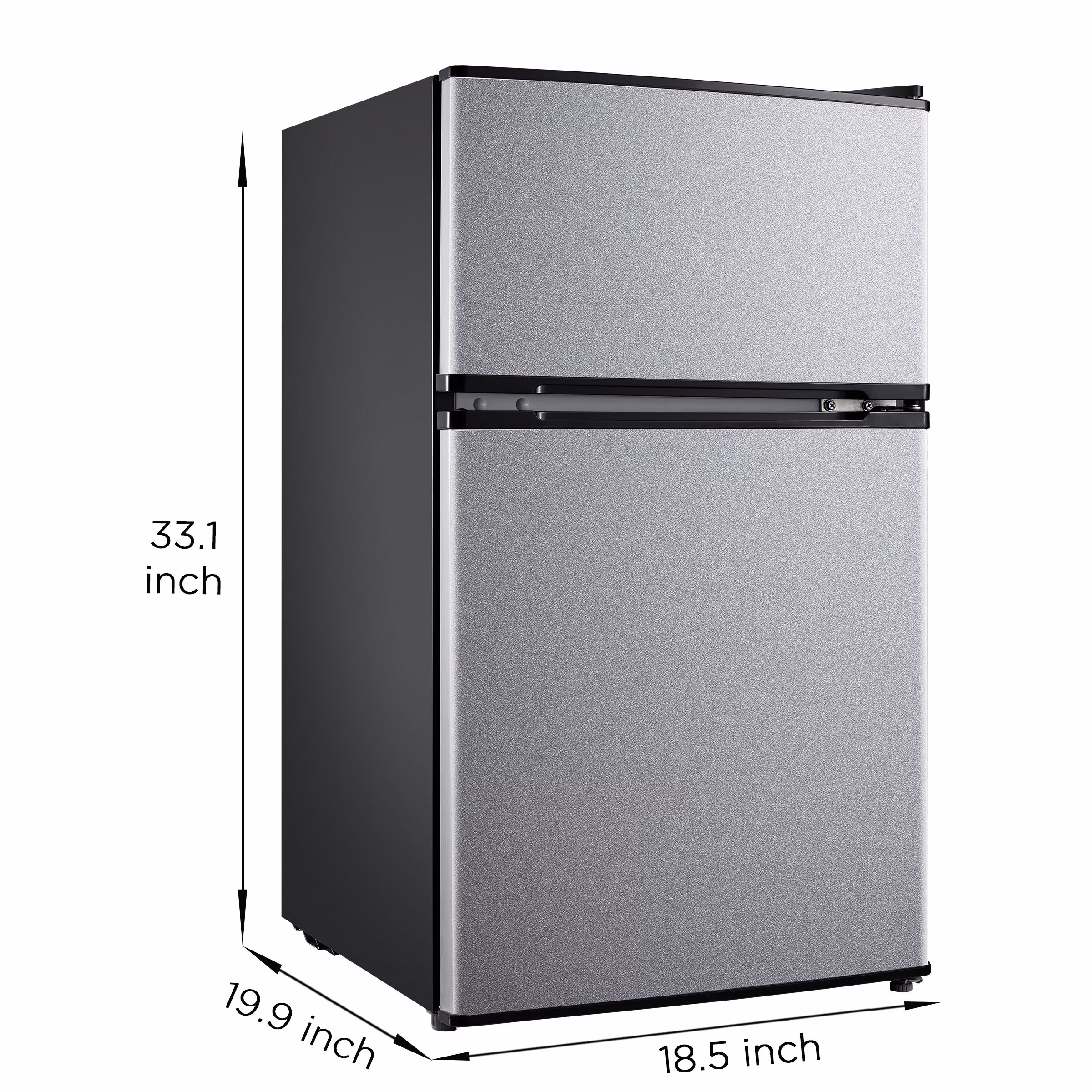 Mainstays 3.2 Cu. Ft. 2-Door Refrigerator with Freezer, Stainless Steel Look - Image 5