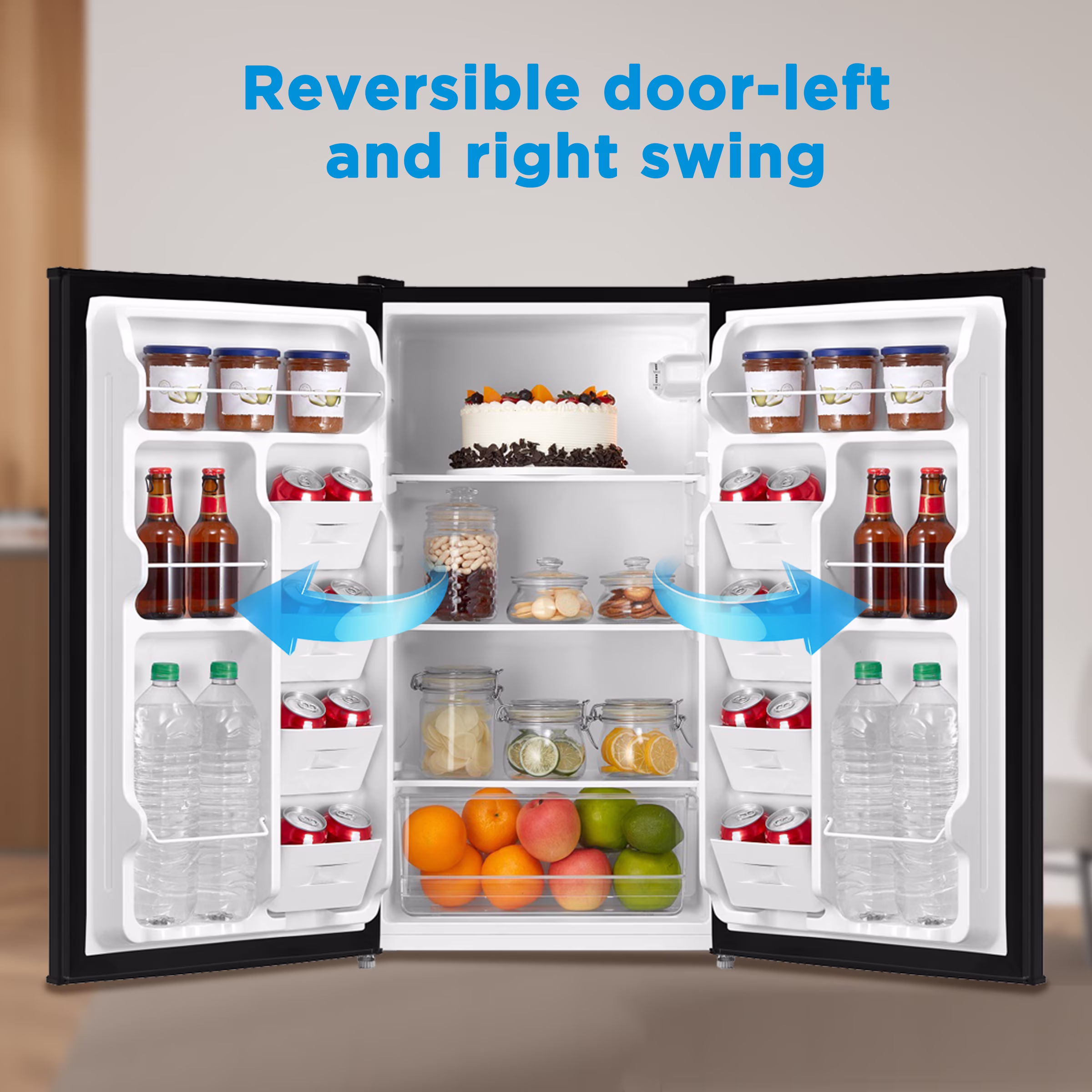 Mainstays 3.3 cu ft Compact Single Door Refrigerator Mini Fridge, Black - Image 5