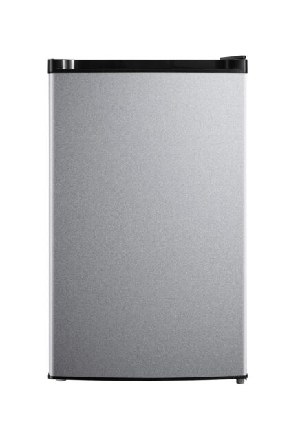 Mainstays 4.4 cu ft Compact Refrigerator, Single Door Mini Fridge, Stainless Steel Look
