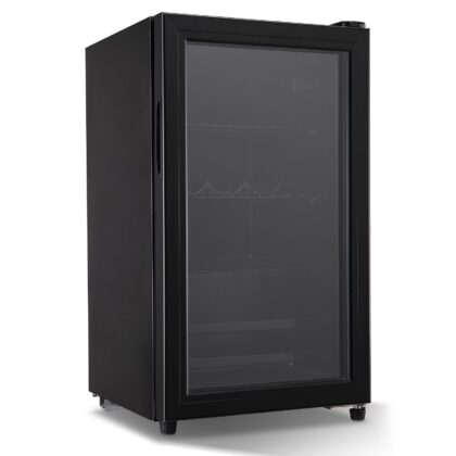 Mini Fridge 120 Can Beverage Refrigerator Cooler, 3.2 Cu.Ft Drink Fridge for Soda Wine Beer, Adjustable Temperature，Black