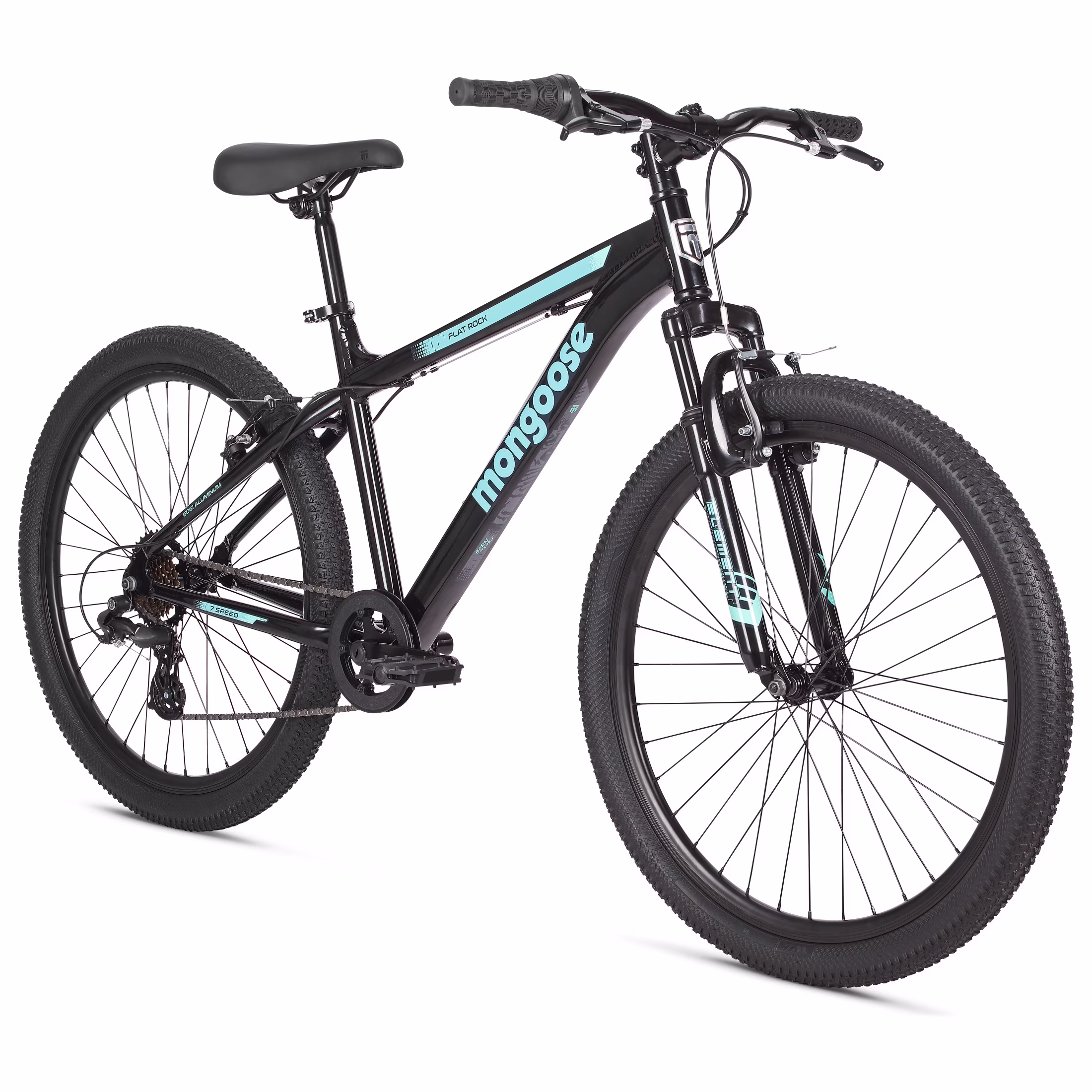 Mongoose Flatrock Mountain Bike, 26 Inch Wheels, Ages 14+, Black - Image 3