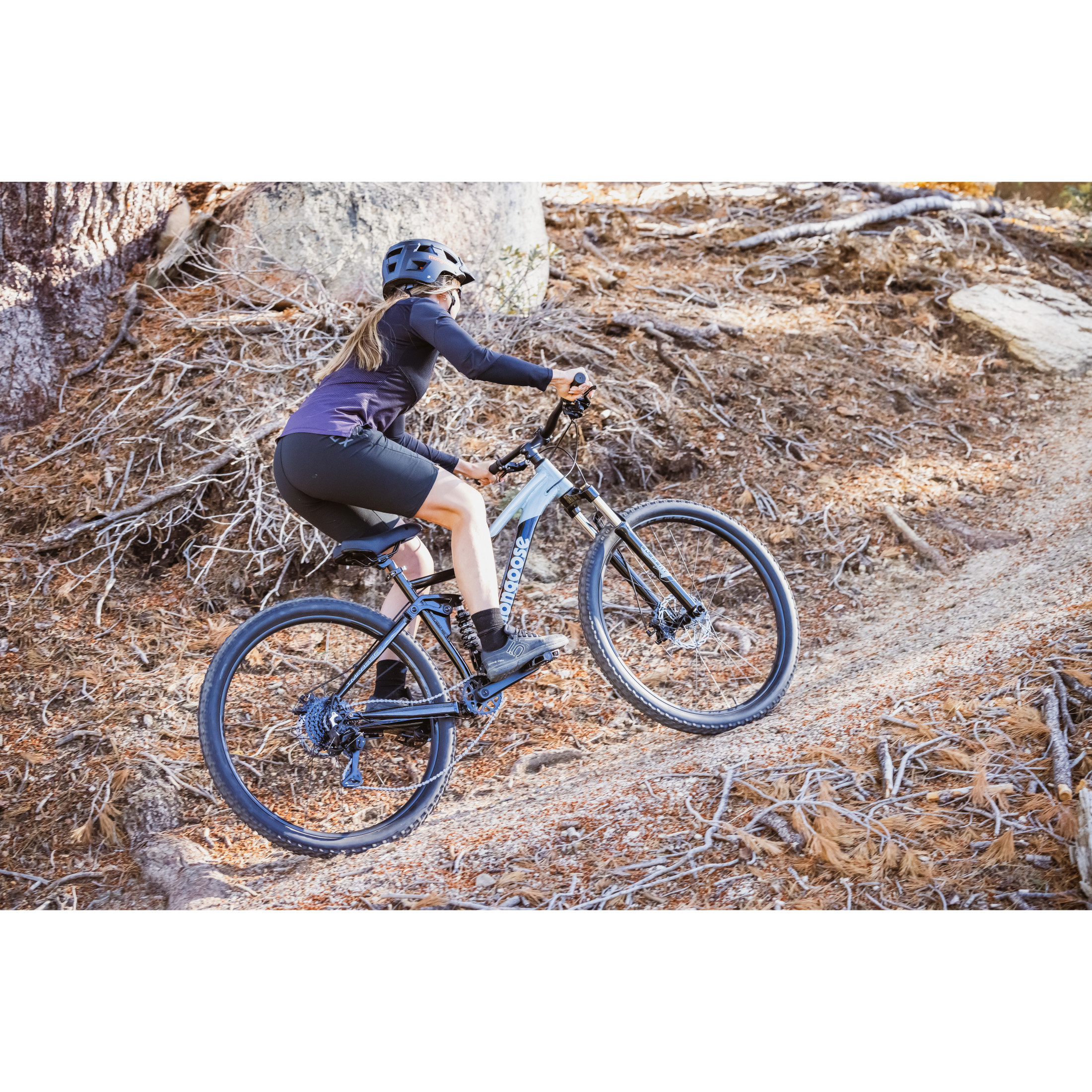 Mongoose Impasse 2.0 Dual Suspension Mountain Bike, 29-Inch Wheel, Black/Blue - Image 2