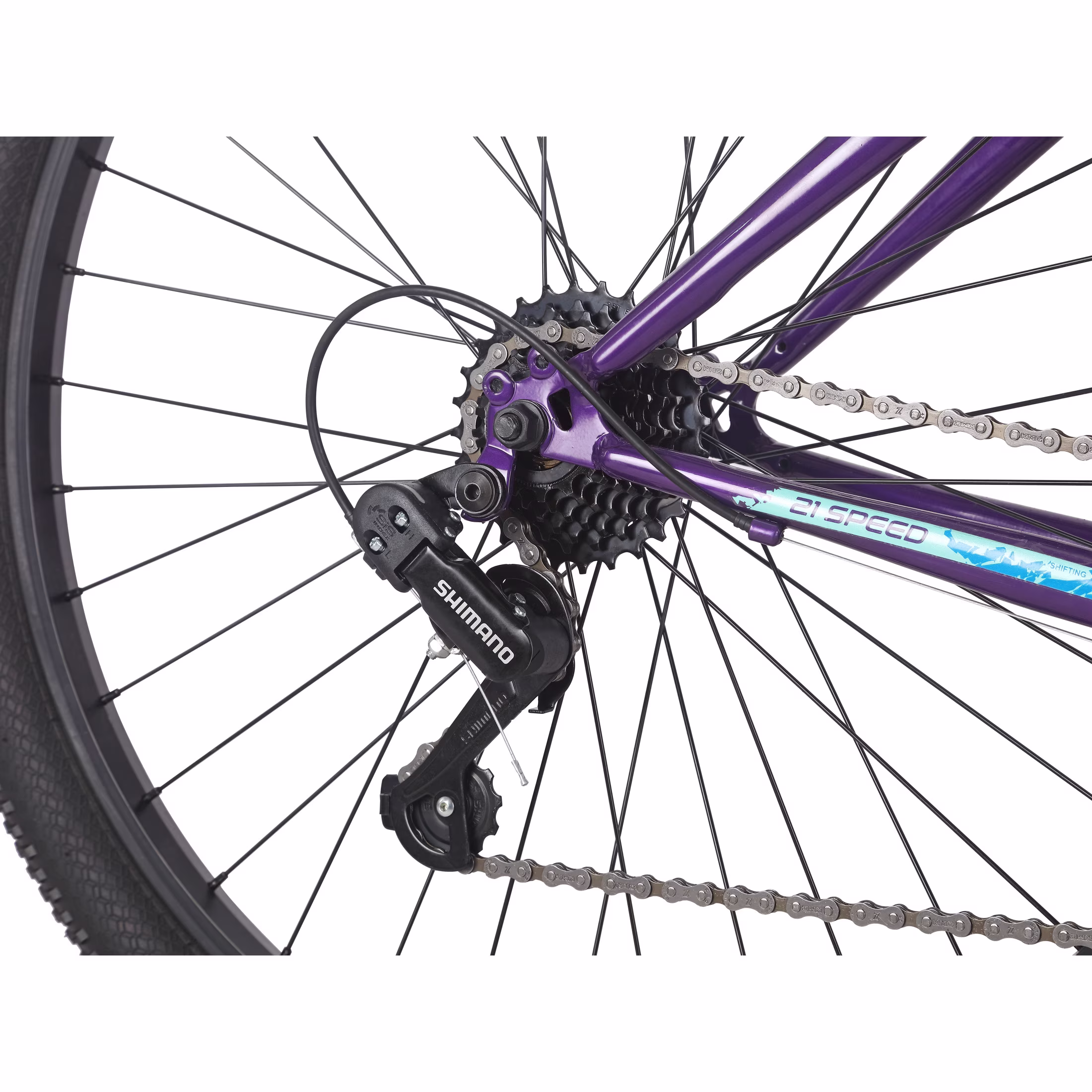 Mongoose Inertia Mountain Bike, 26-Inch Wheels, 21 Speeds, Purple - Image 4