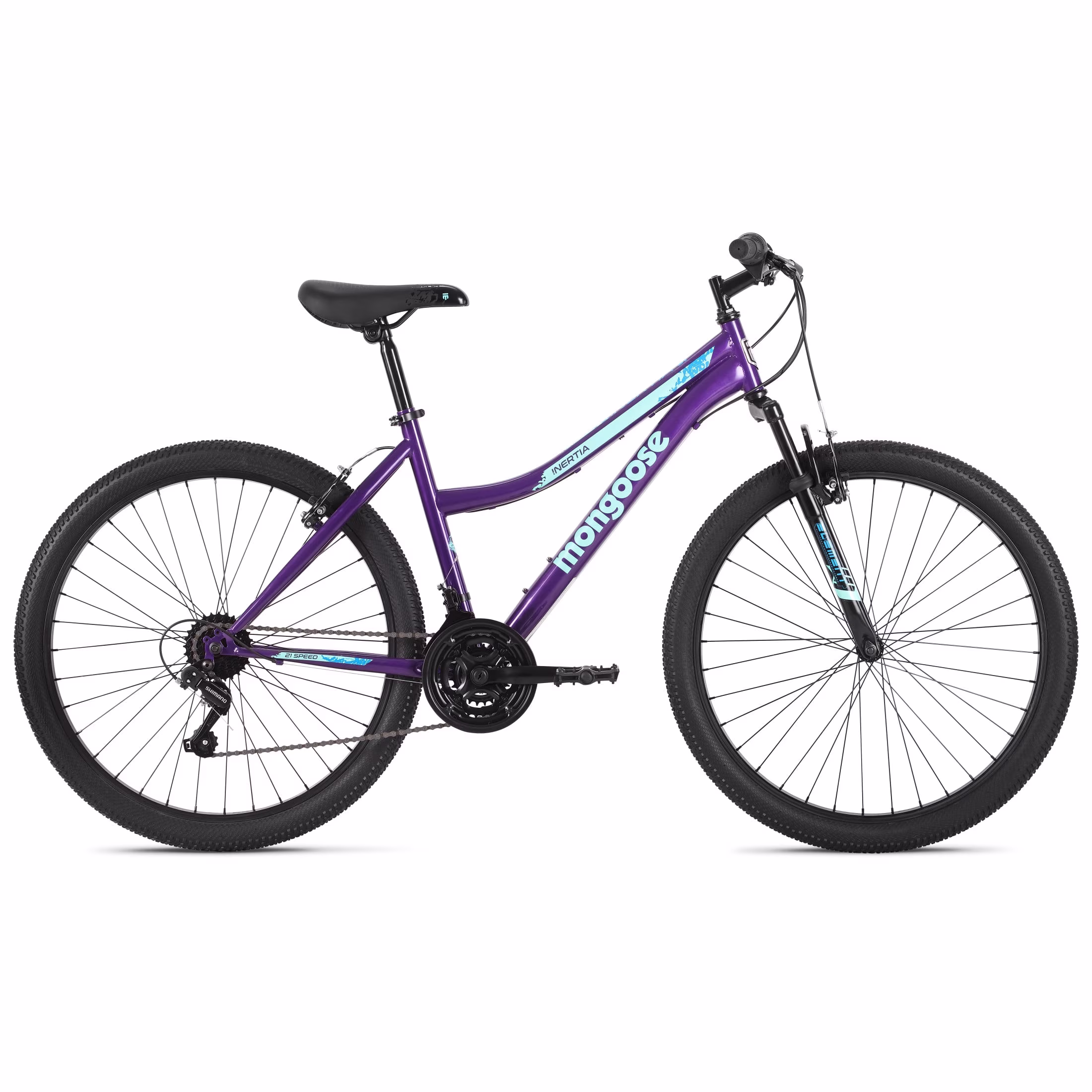 Mongoose Inertia Mountain Bike, 26-Inch Wheels, 21 Speeds, Purple