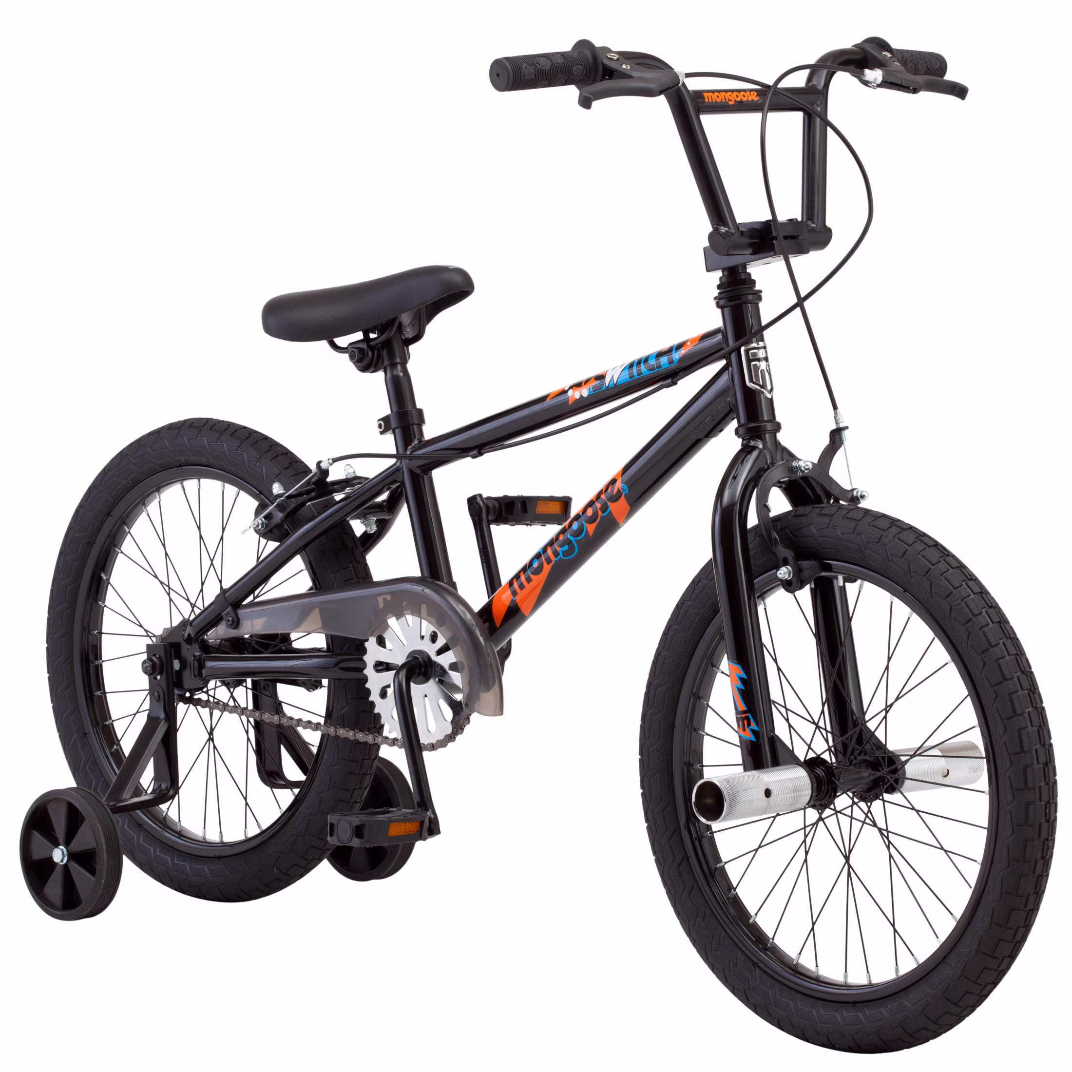 Mongoose Switch Kids Bike with Training Wheels, 18 Inch Wheels, Ages 5-9, Black - Image 3