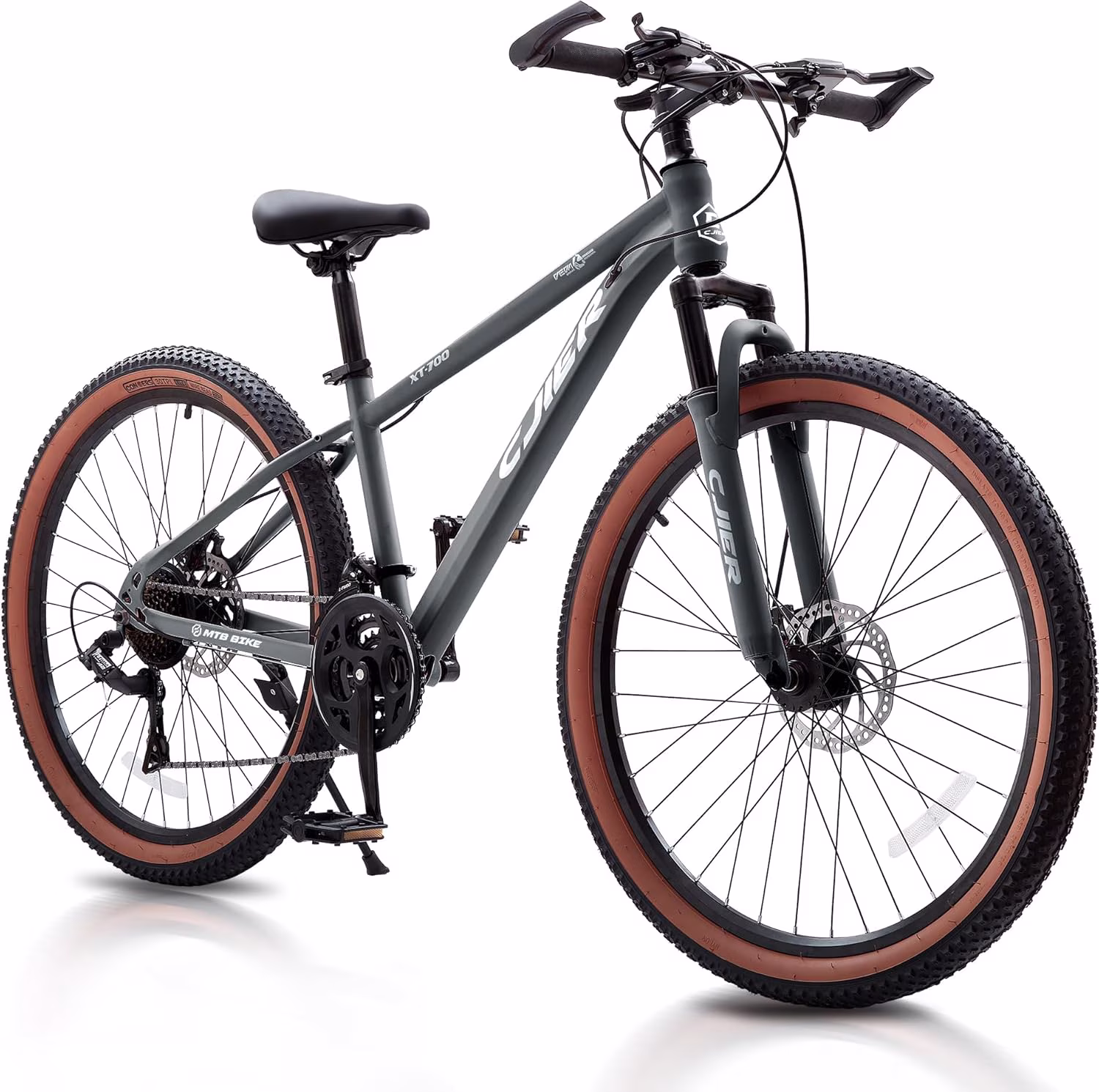 Mountain Bike for Kids, Akaber 24'' Boys Bike, MTB Bicycle 21-Speed with Internal Cable Routing, Suspension Fork, Dual Disc Brakes, 2.125" Tires, Ergonomic Grips