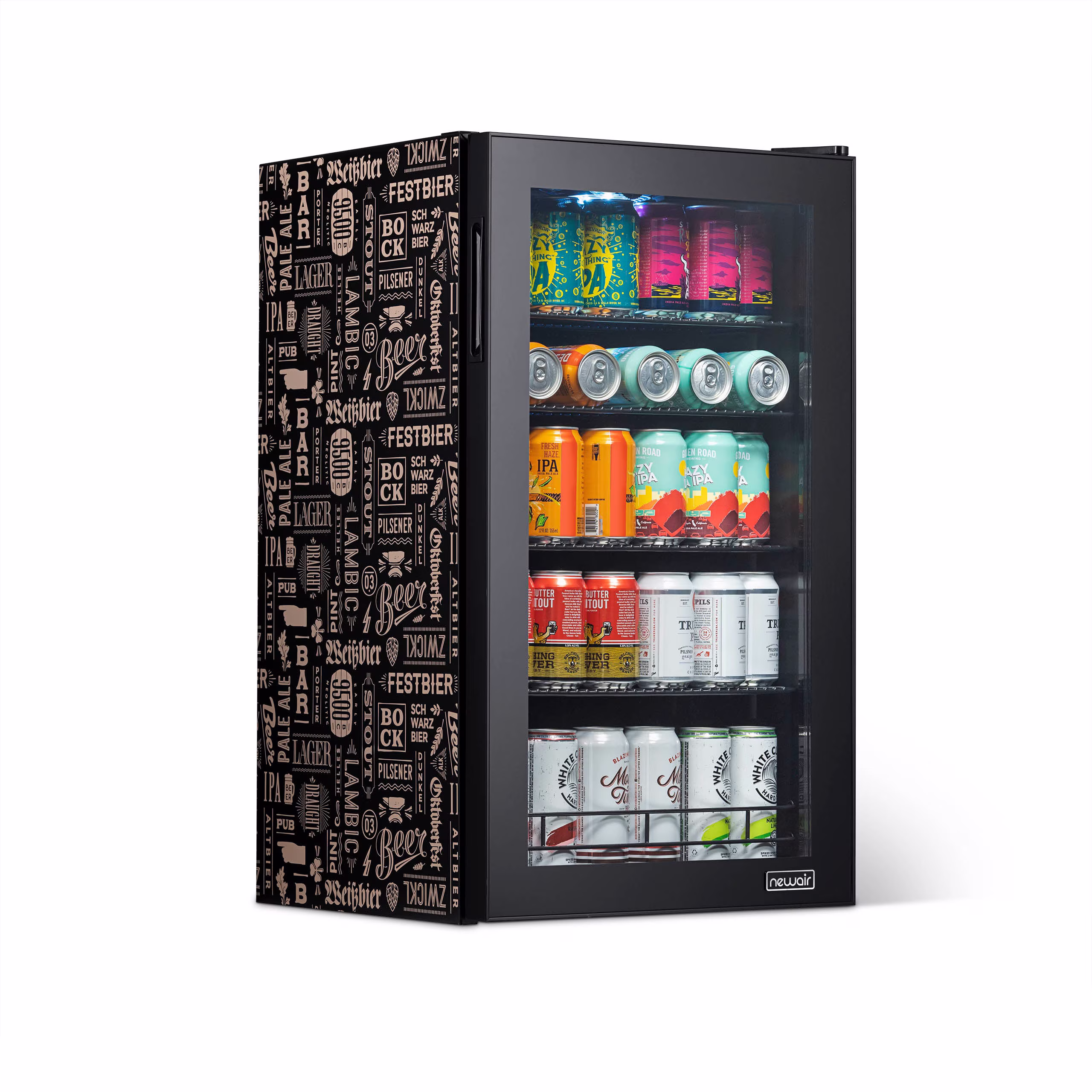 Newair® 126-Can Freestanding "Beers of the World" Beverage Fridge - 18.5"