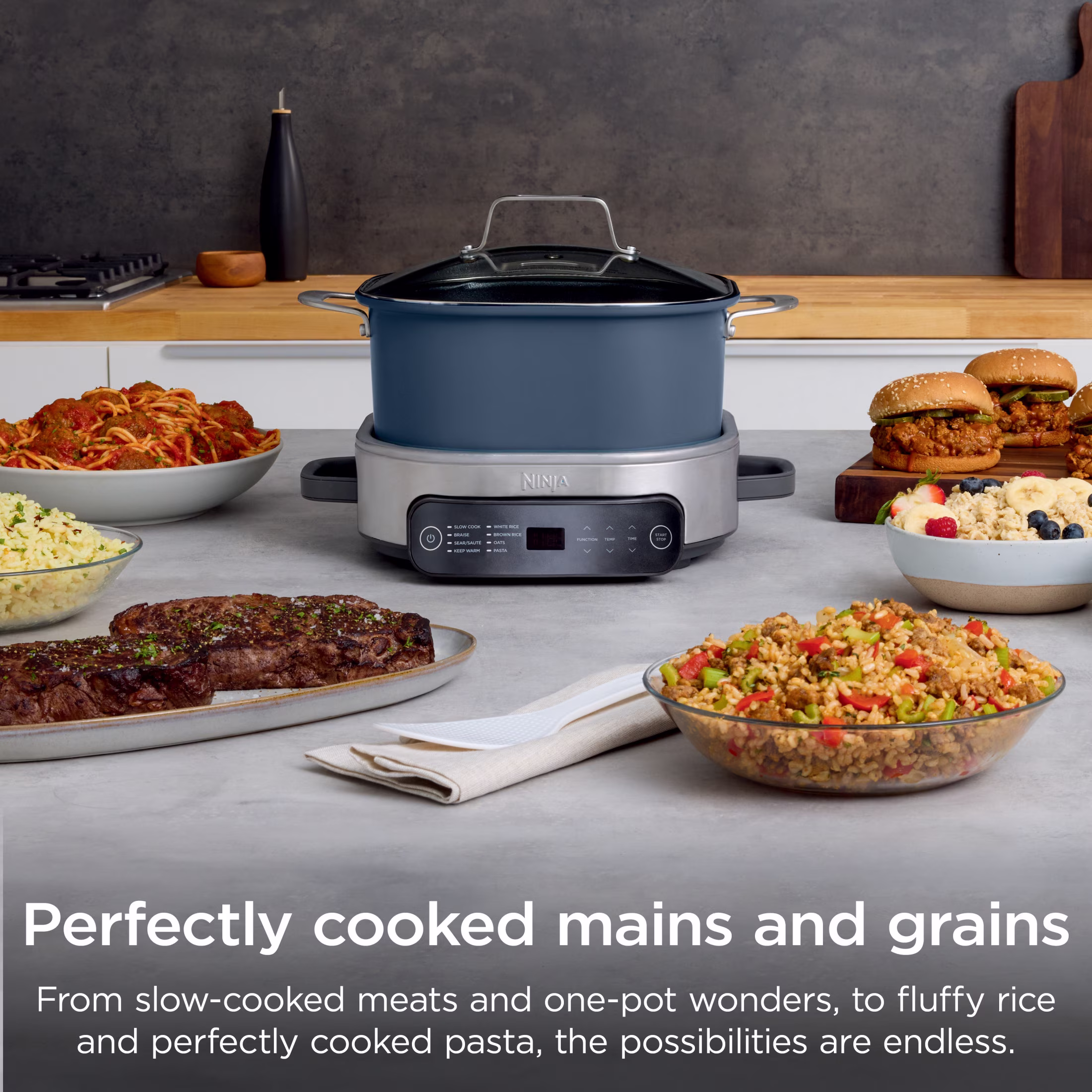 Ninja 10-in-1 Everyday PossibleCooker Pro 6.5-Qt, Slow Cook, Sear/Sauté, 8Cooking Functions, Family-Sized Capacity, MC1101 Midnight Blue - Image 4